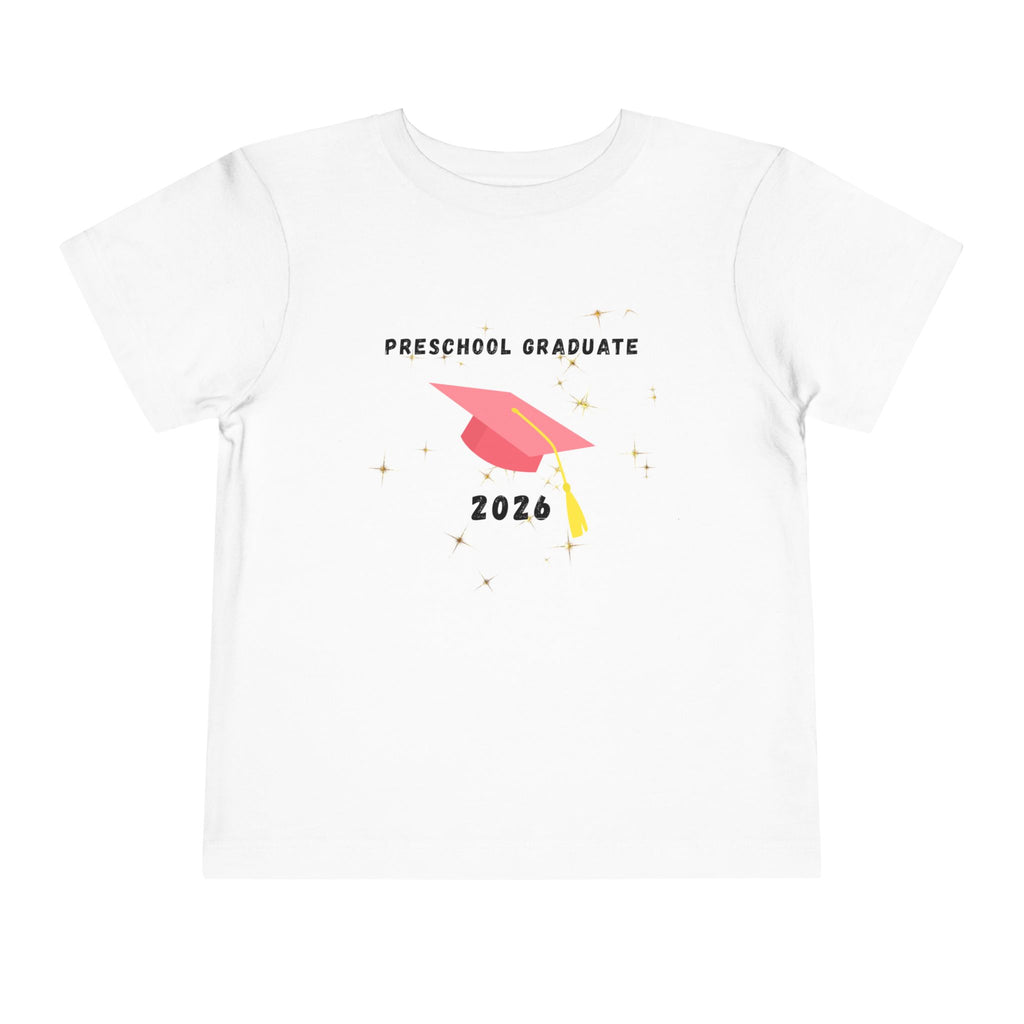 Preschool Graduate 2026 Toddler Tee — Pink Graduation Cap Shirt
