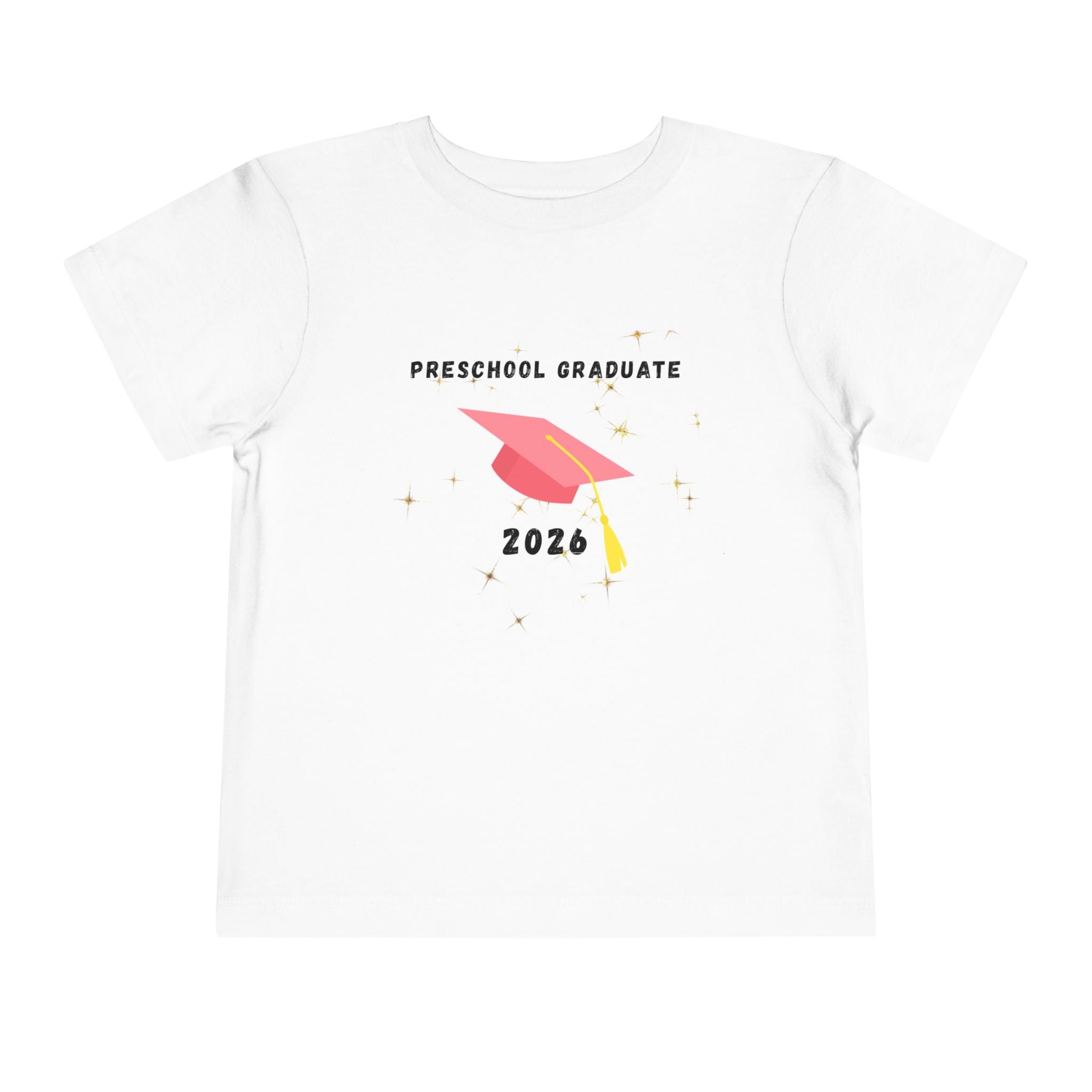 Preschool Graduate 2026 Toddler Tee — Pink Graduation Cap Shirt