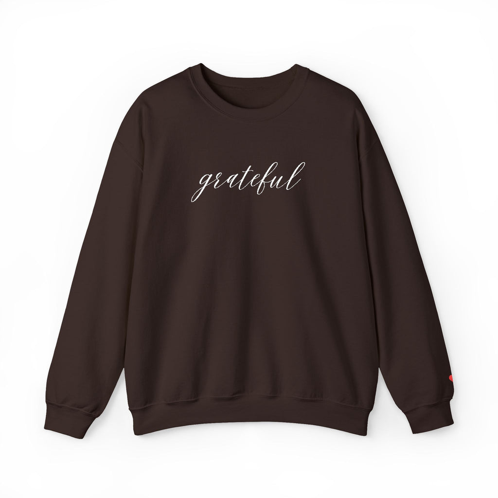 Embroidered Grateful Script Crewneck Sweatshirt
