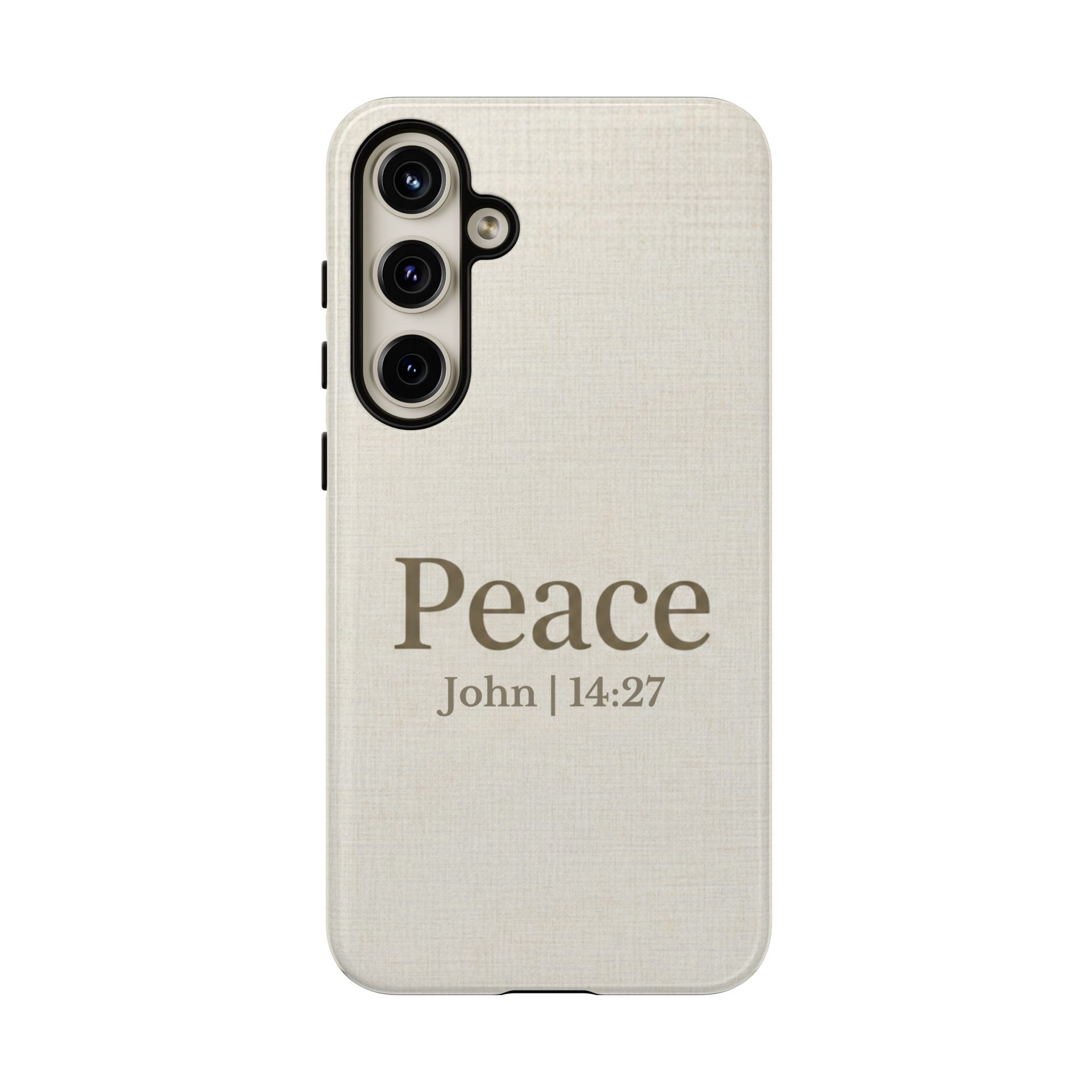 Peace (John 14:27) Phone Case — Minimalist Christian Scripture iPhone & Android Cover