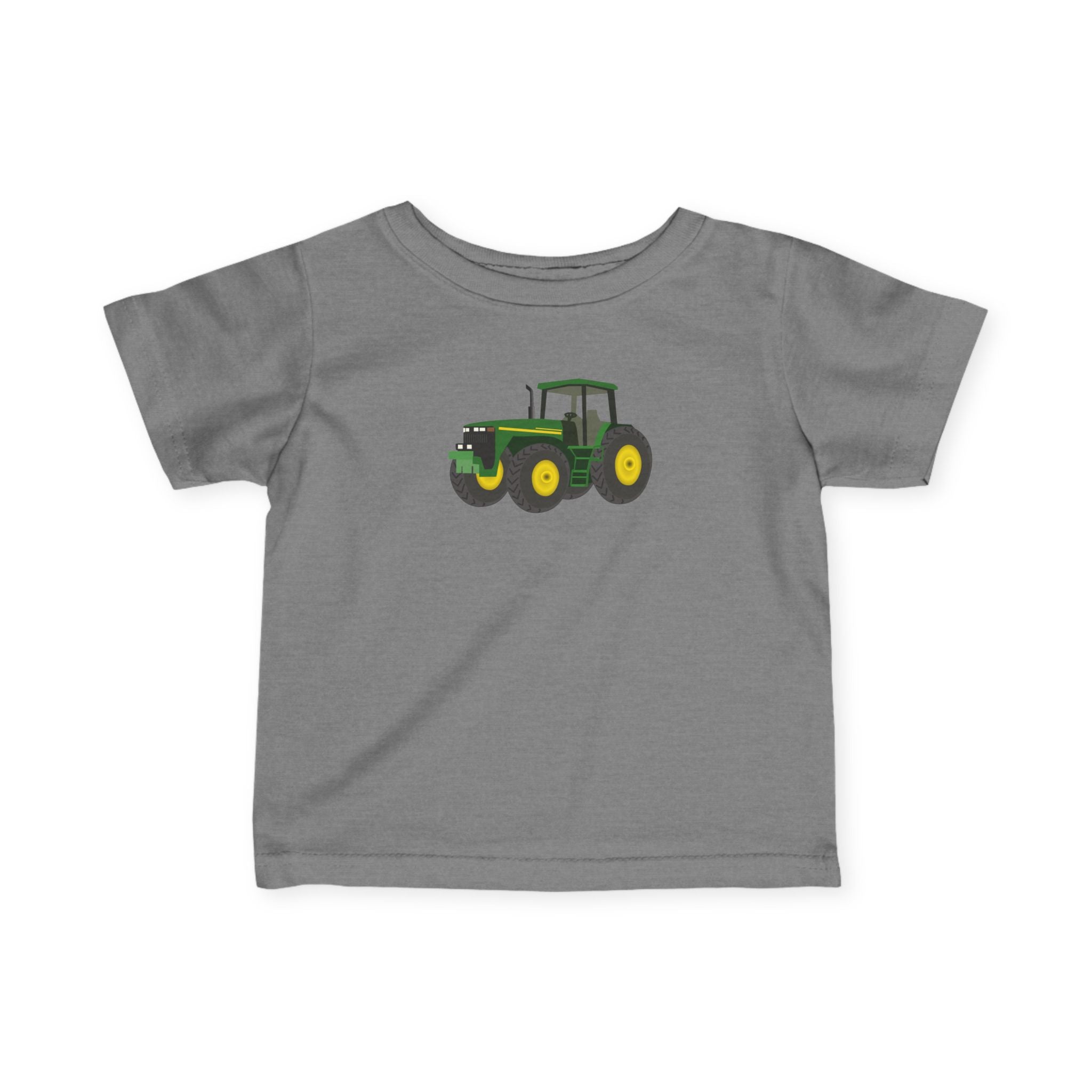 Infant Tee — Cute Green Farm Tractor Graphic Baby Shirt