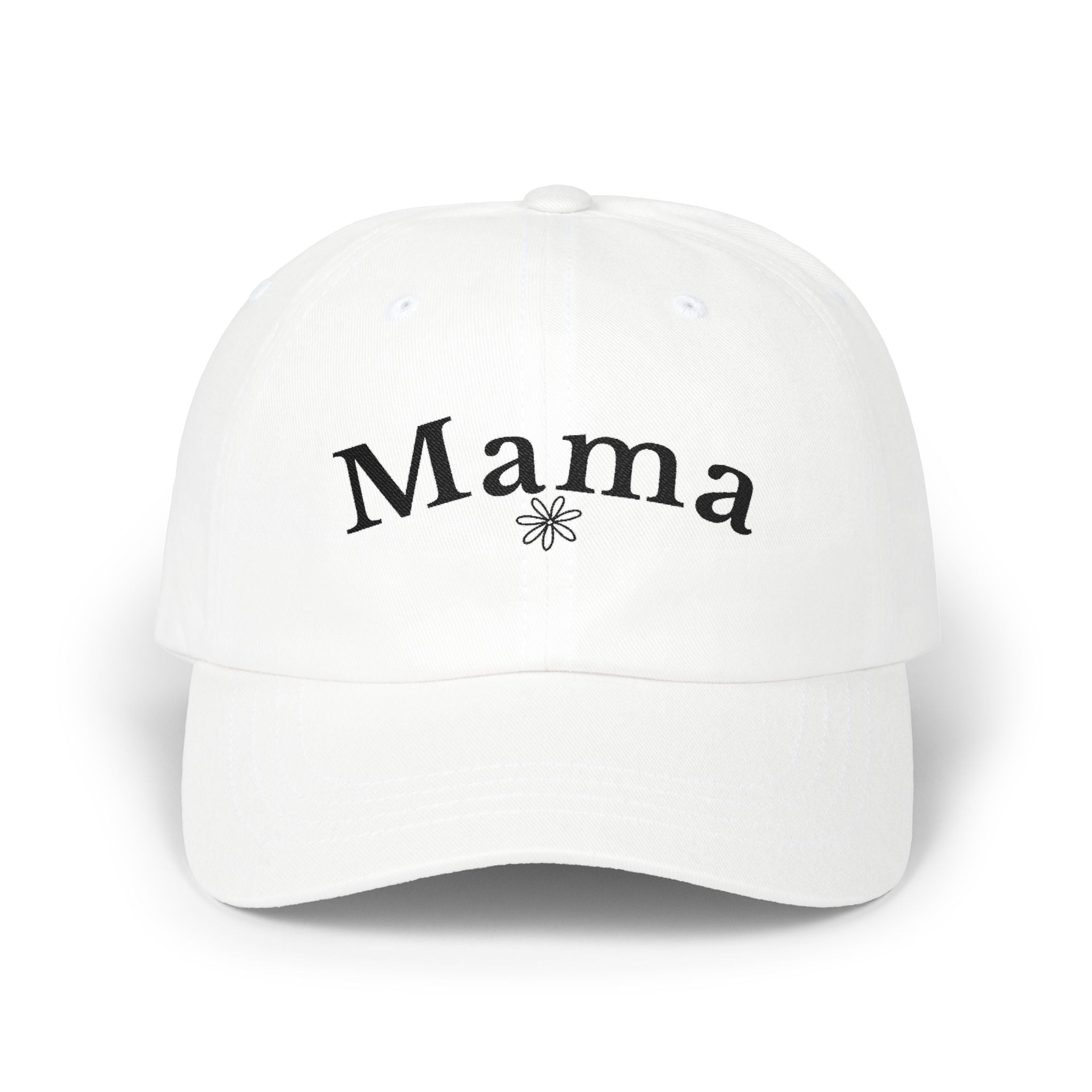 Mama Dad Cap — Embroidered Floral Script Hat for Moms