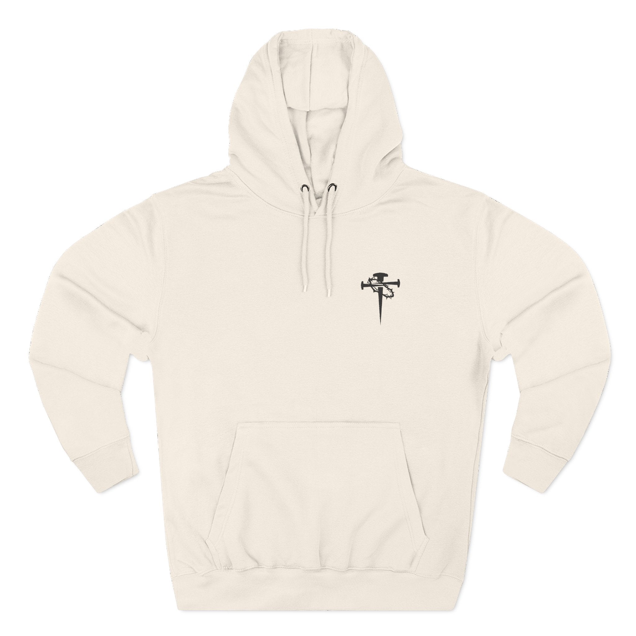 Embroidered Cross & Dagger with Thorn of Crowns — Minimal Christian Chest Graphic Logo Fleece Pullover