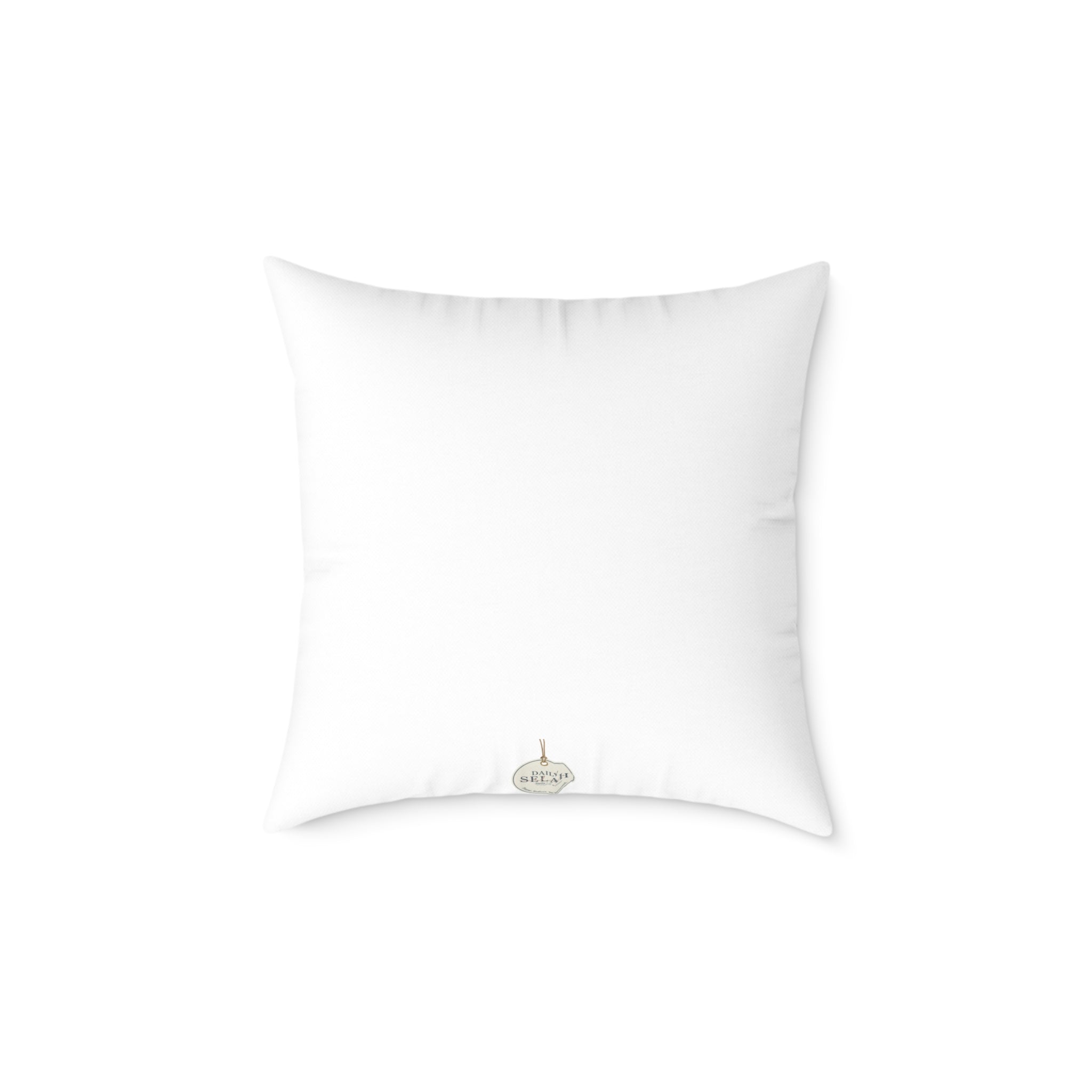 Selah Decorative Pillow - Minimalist Faith Inspired Square Canvas Accent Cushion