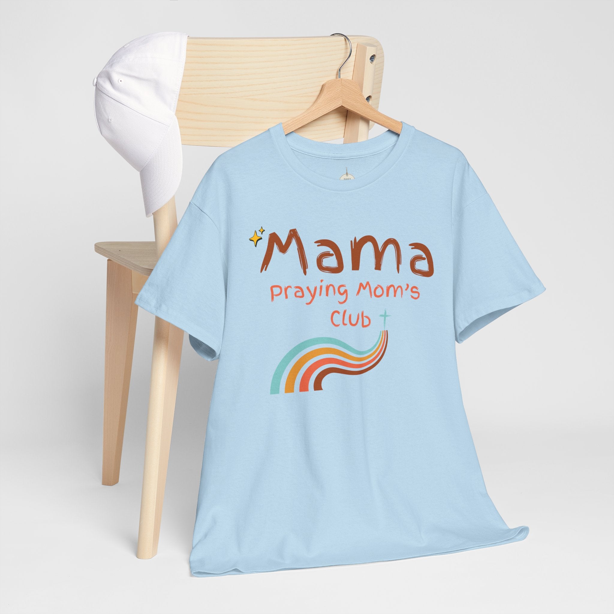 Mama Praying Mom's Club Tee — Inspirational Christian Mama T-Shirt with Rainbow - Mother's Day Gift