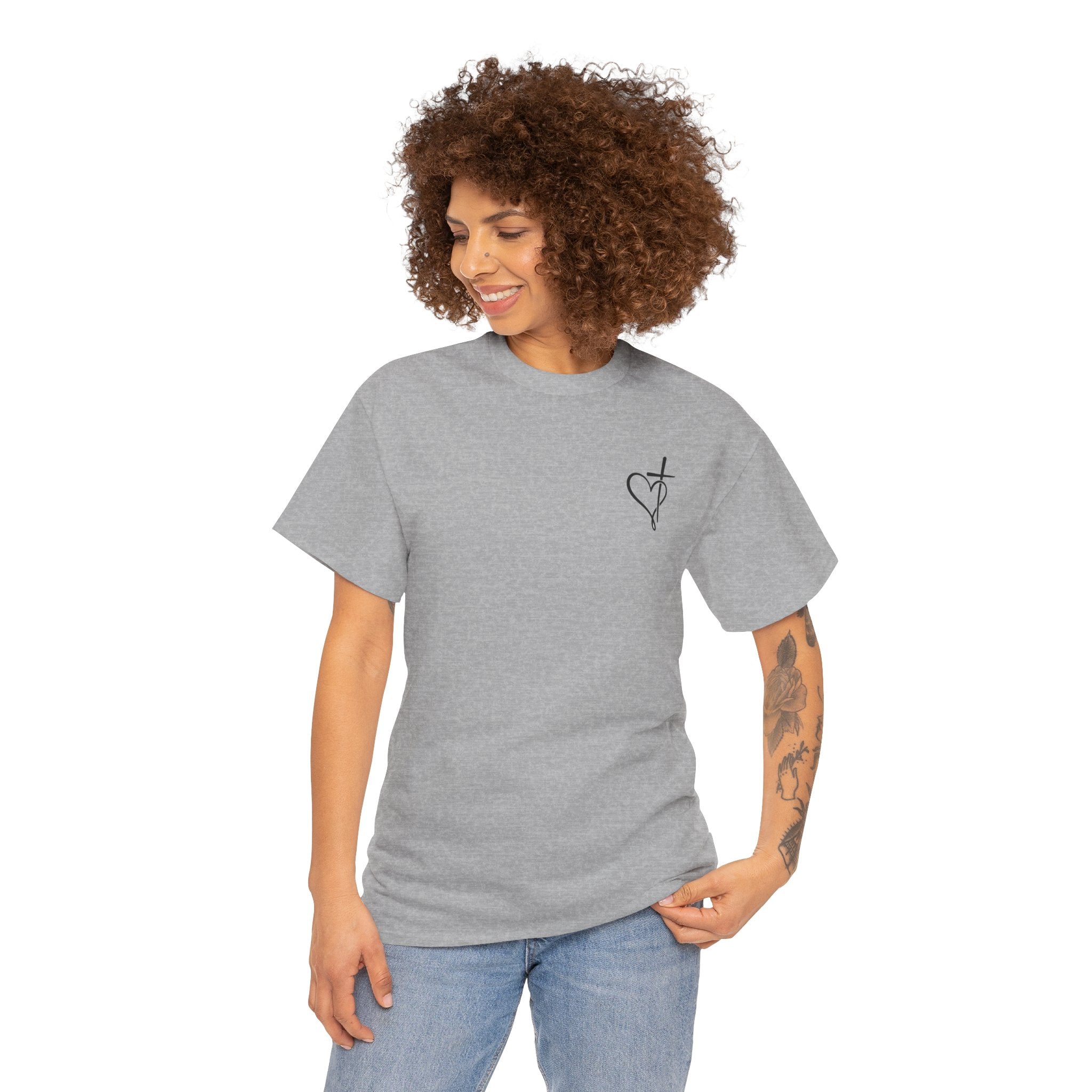 Loved Beyond Measure Tee — Christian Faith Heart Cross T-Shirt (Ephesians 3:18)