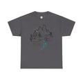 Rainbow Bridge T‑Shirt — Minimal Line Art Nature Tee with 'Follow the Dog Prints' Design Psalms 121