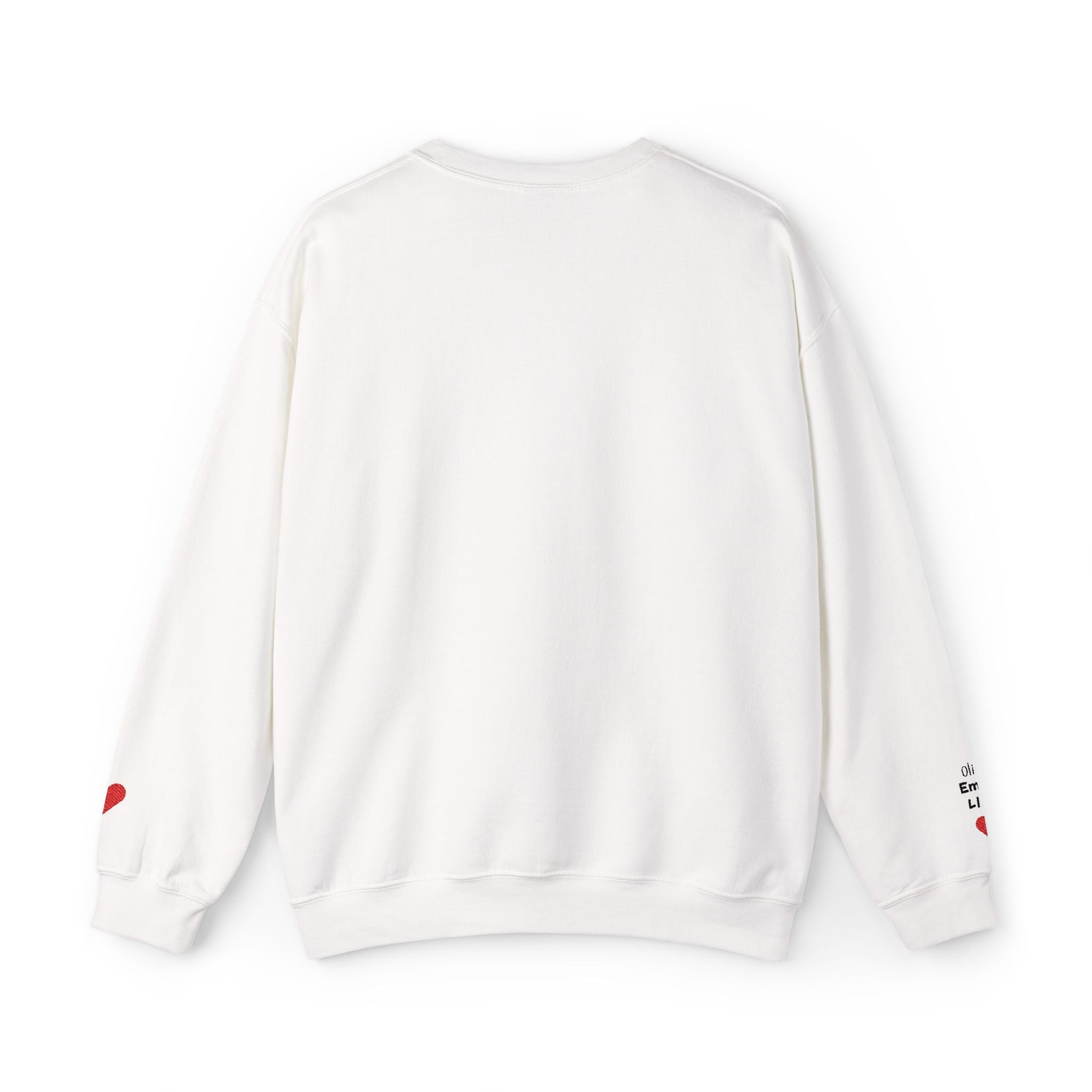 Embroidered - Personalized - Mama Crewneck Sweatshirt — Cozy Mother's Day Pullover with Heart Sleeve Detail