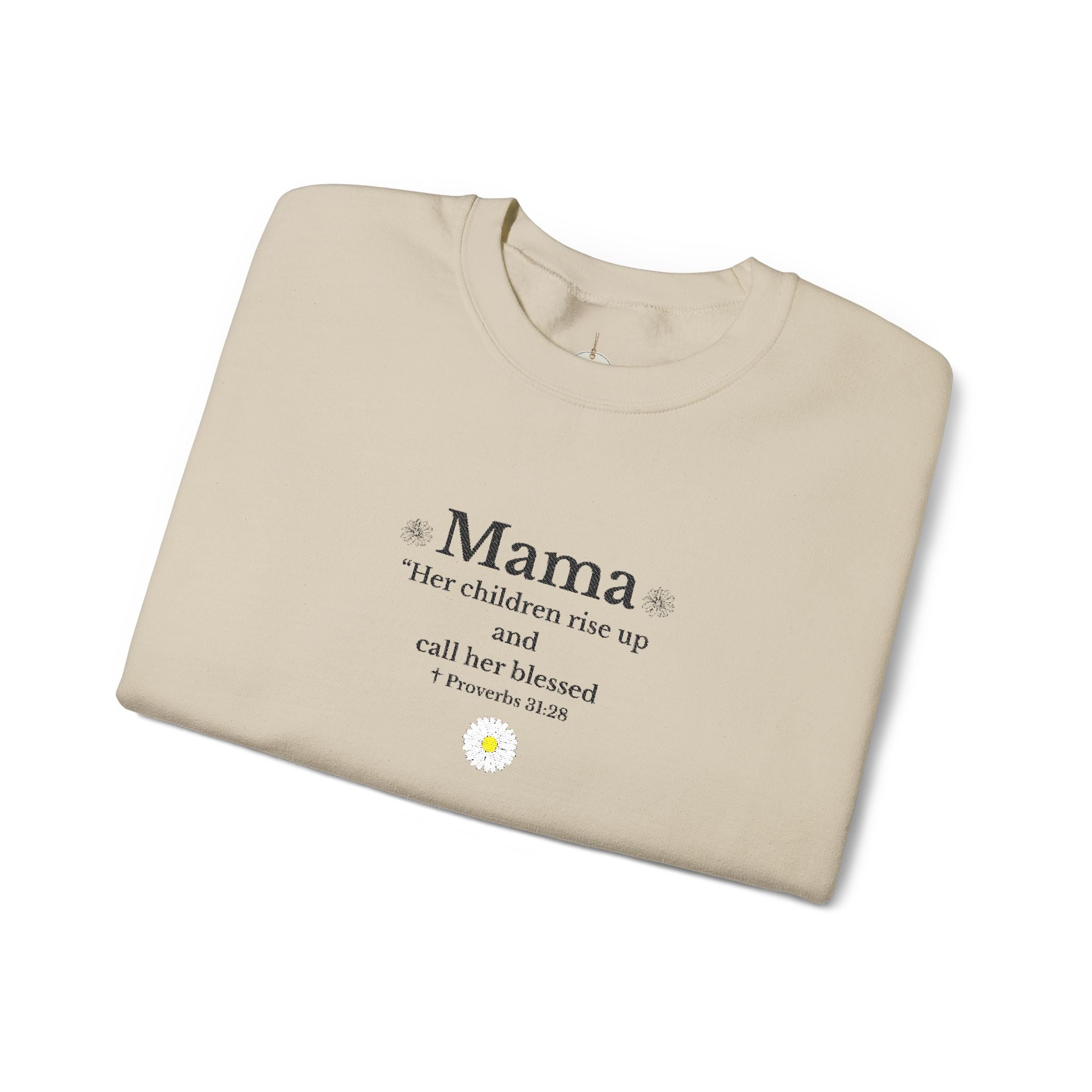 Mama Sunshine Crewneck Sweatshirt — "Mama the sunshine in my soul" Cozy Mom Gift - Embroidered