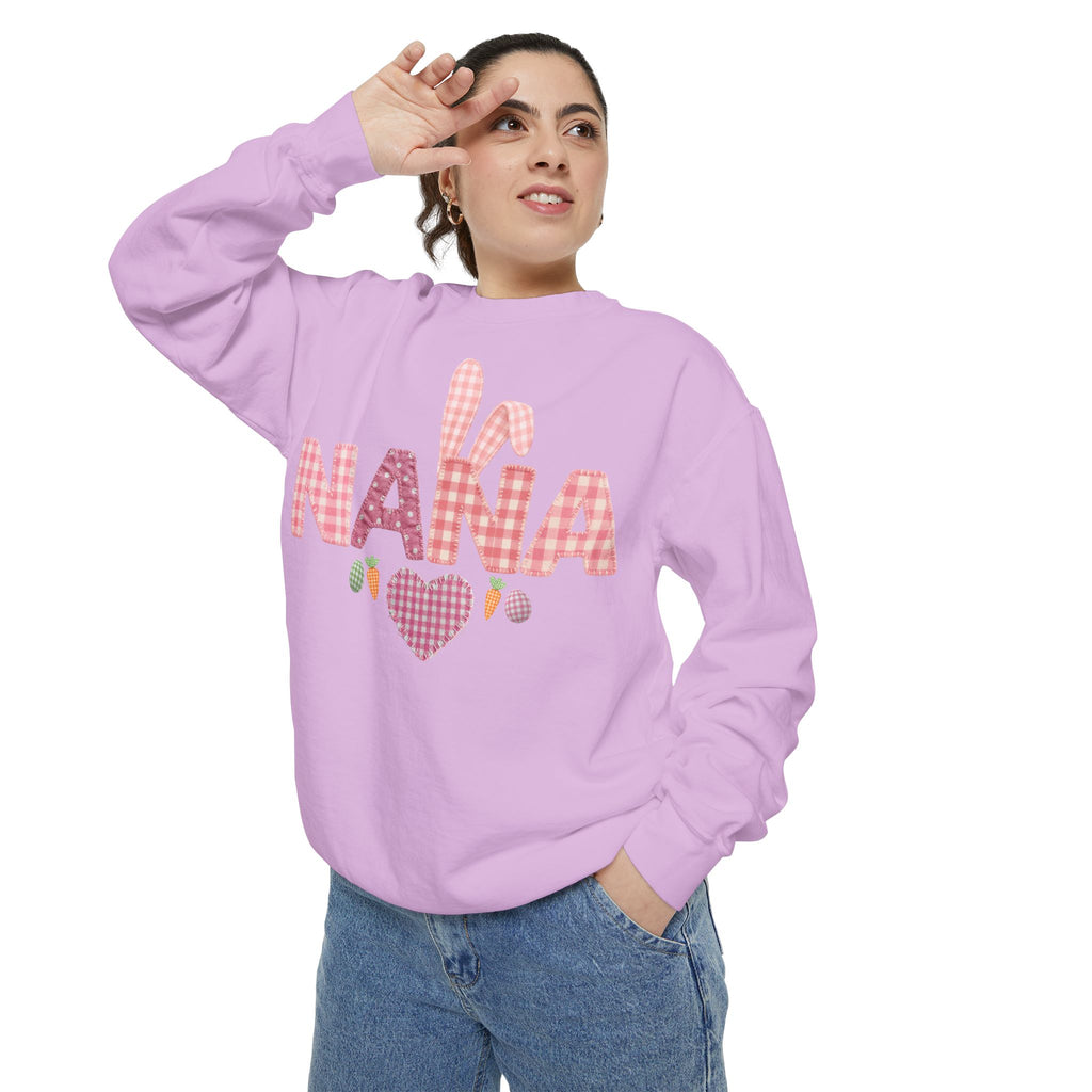 Nana Bunny Heart Sweatshirt — Cute Pink Easter Grandma (Nana) Pullover