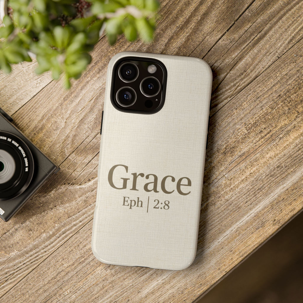 Grace (Ephesians 2:8) Phone Case — Minimalist Christian Inspirational Tough Case
