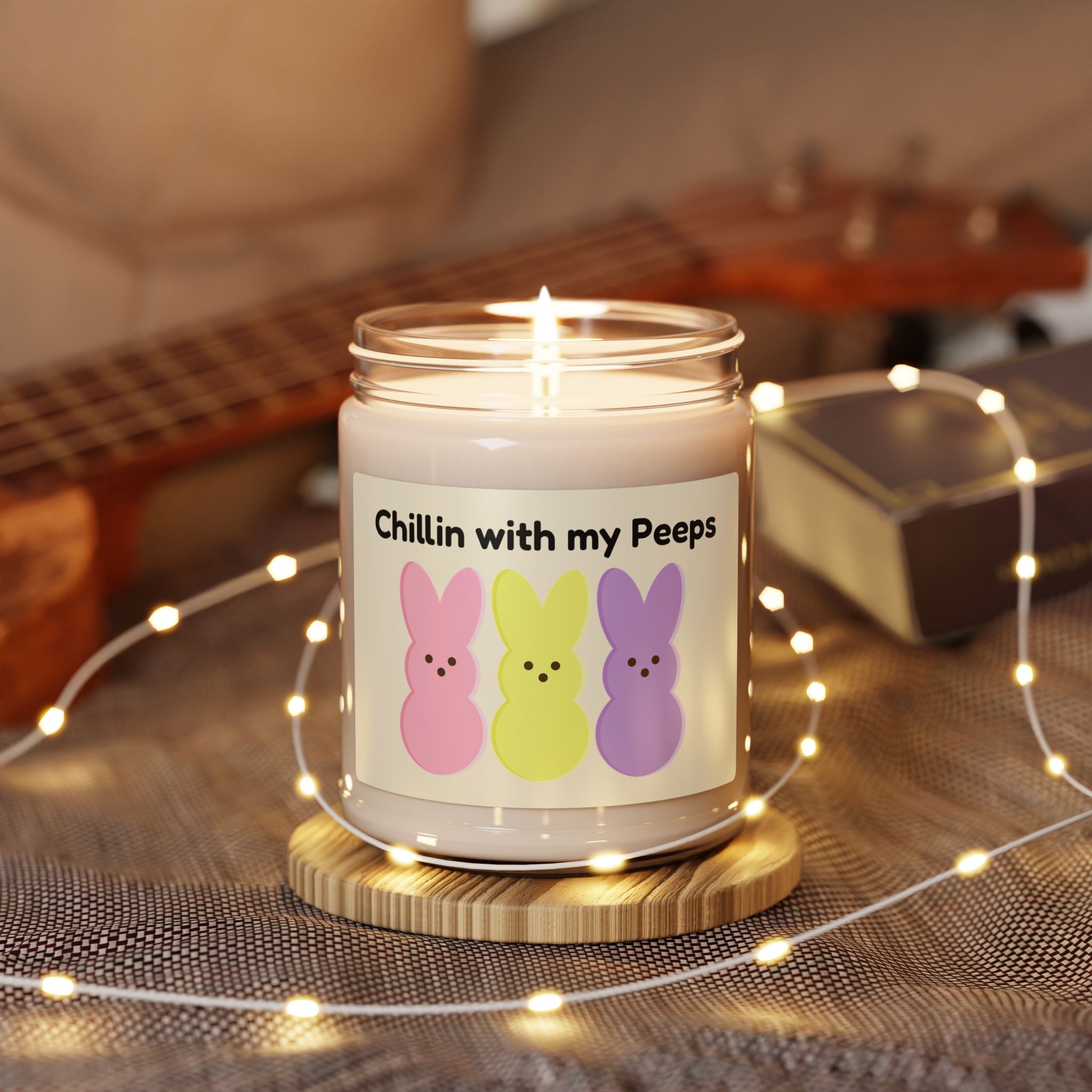 Easter Peeps Soy Candle — "Chillin with My Peeps" 9oz Scented Jar