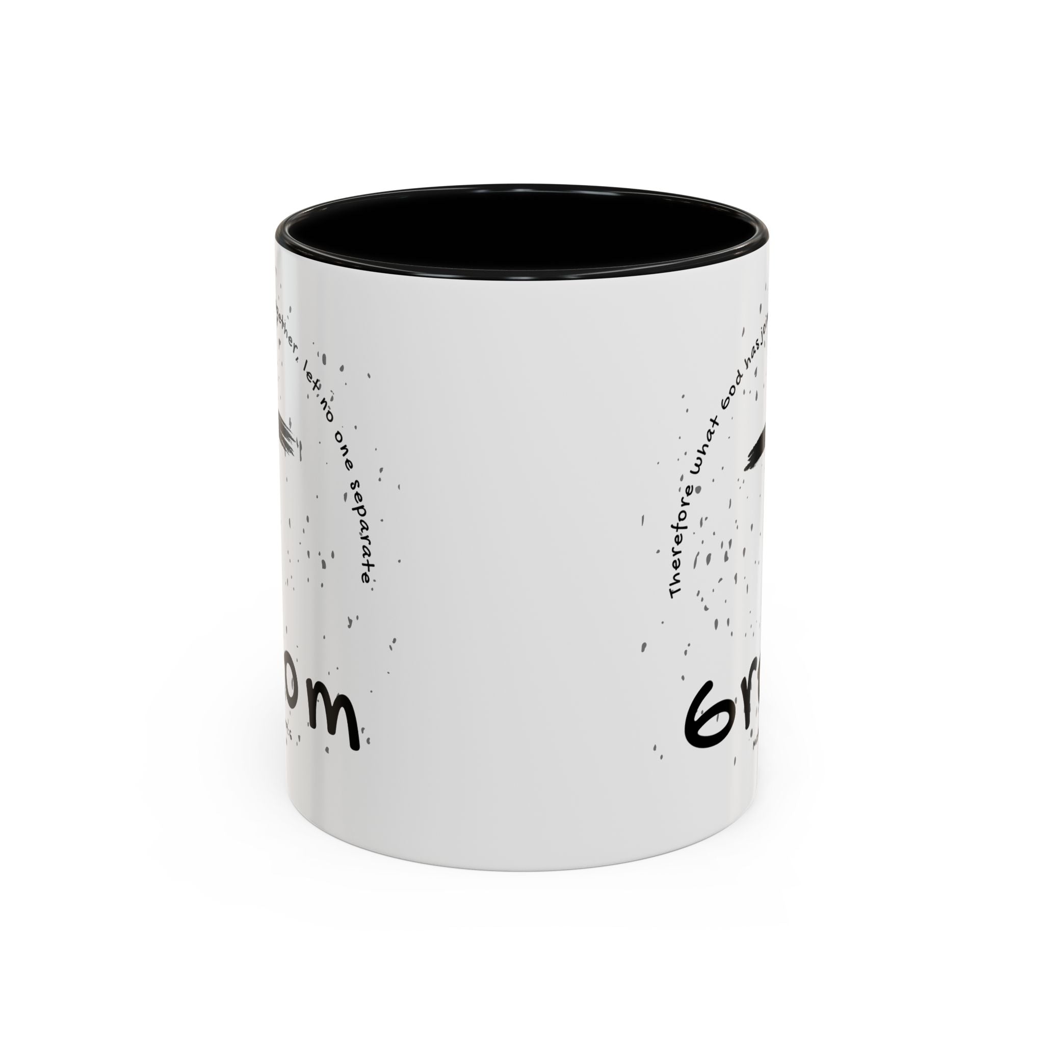 Groom Faith Coffee Mug – Cross & Matthew 19:6 Wedding Gift