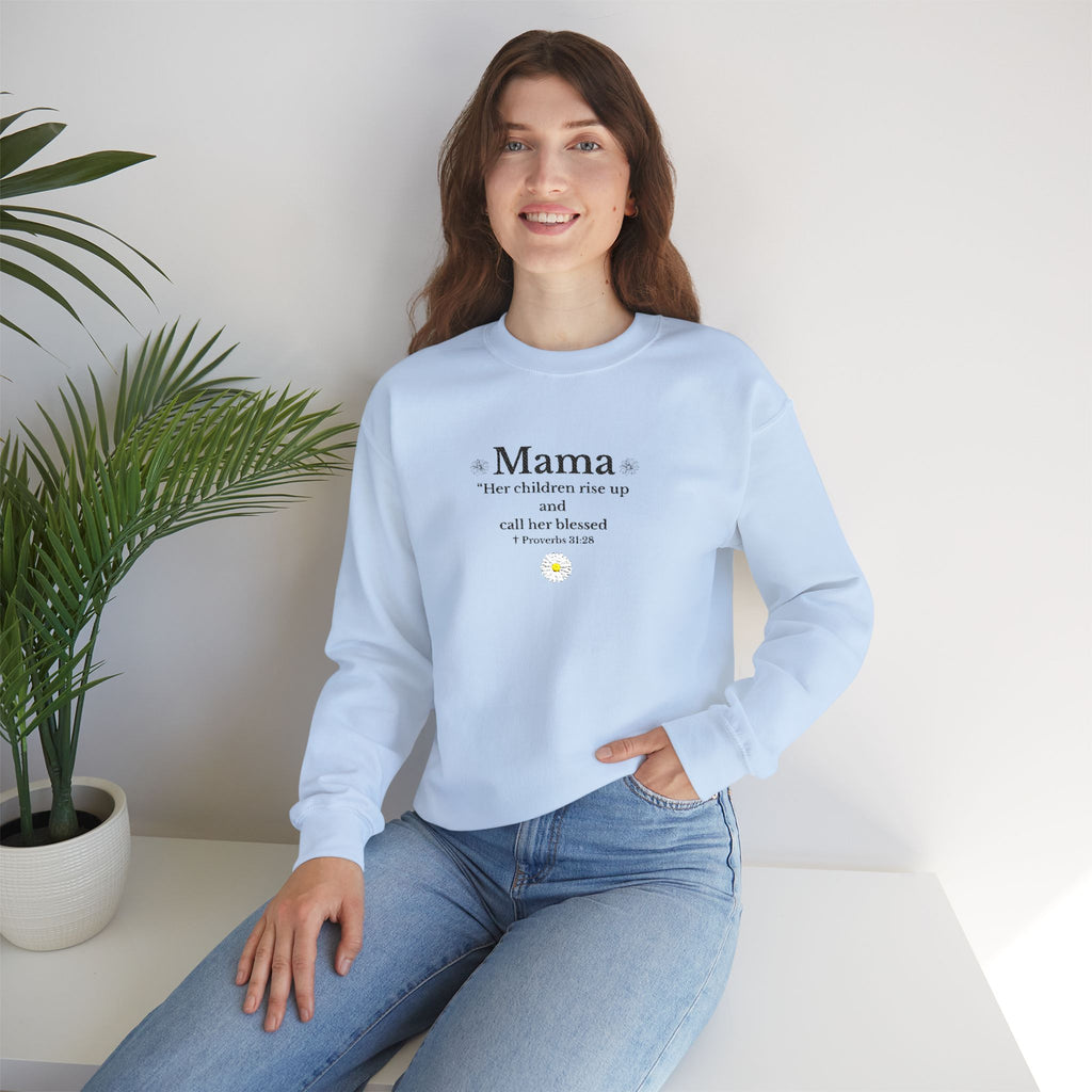 Mama Sunshine Crewneck Sweatshirt — "Mama the sunshine in my soul" Cozy Mom Gift - Embroidered