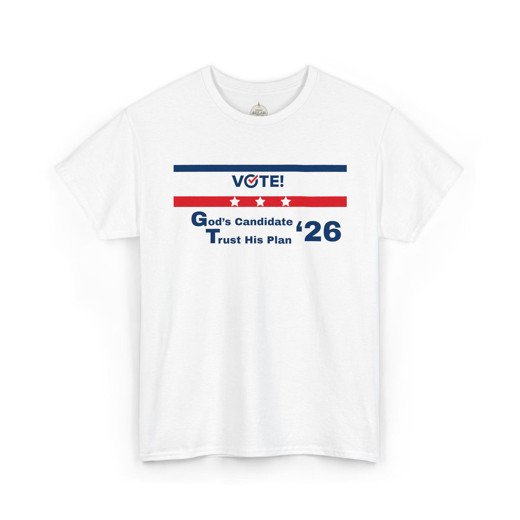 Political Vote '26 T‑Shirt — "God's Candidate Trust His Plan" Patriotic Tee