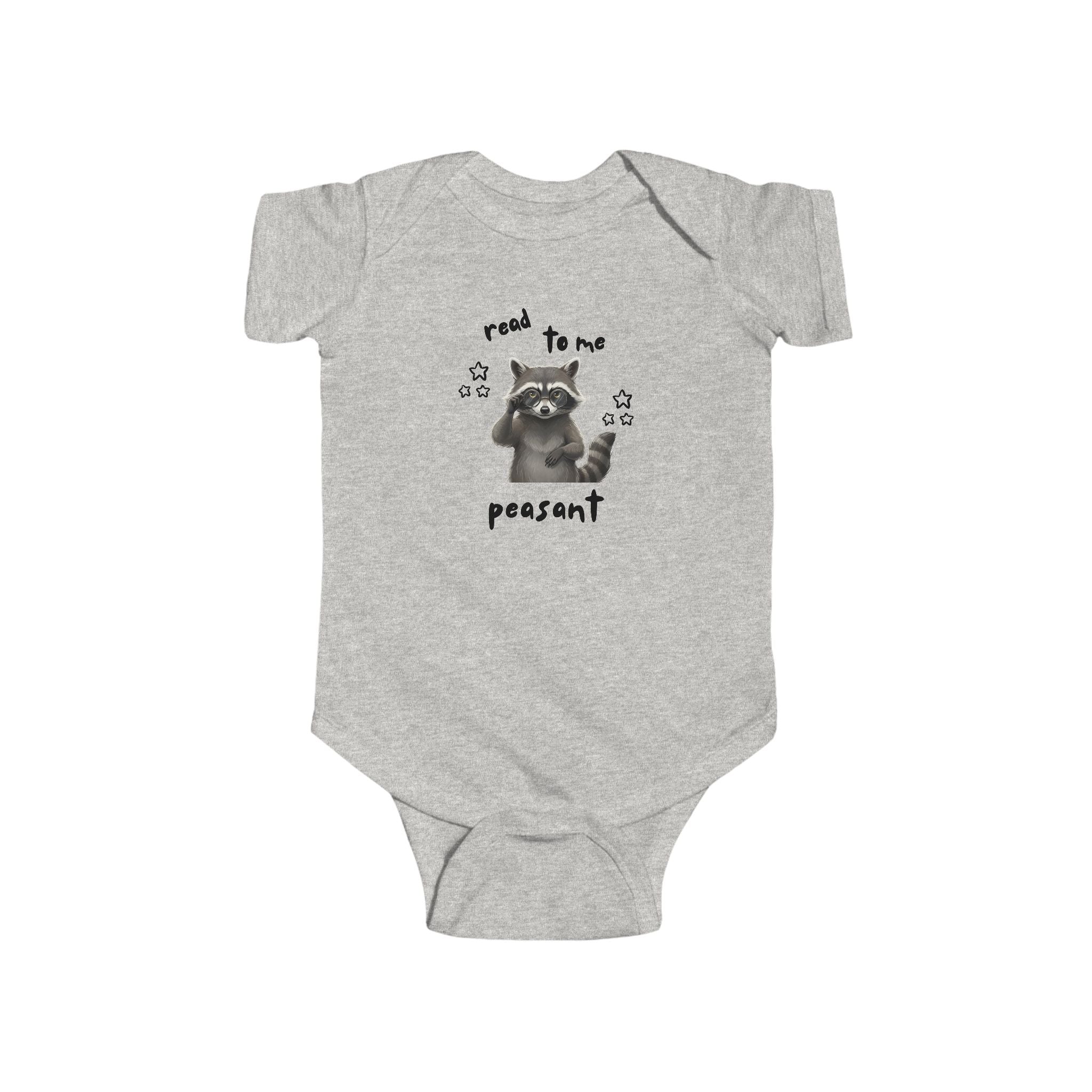 'Read to Me, Peasant' Raccoon Baby Bodysuit — Cute Funny Infant Onesie