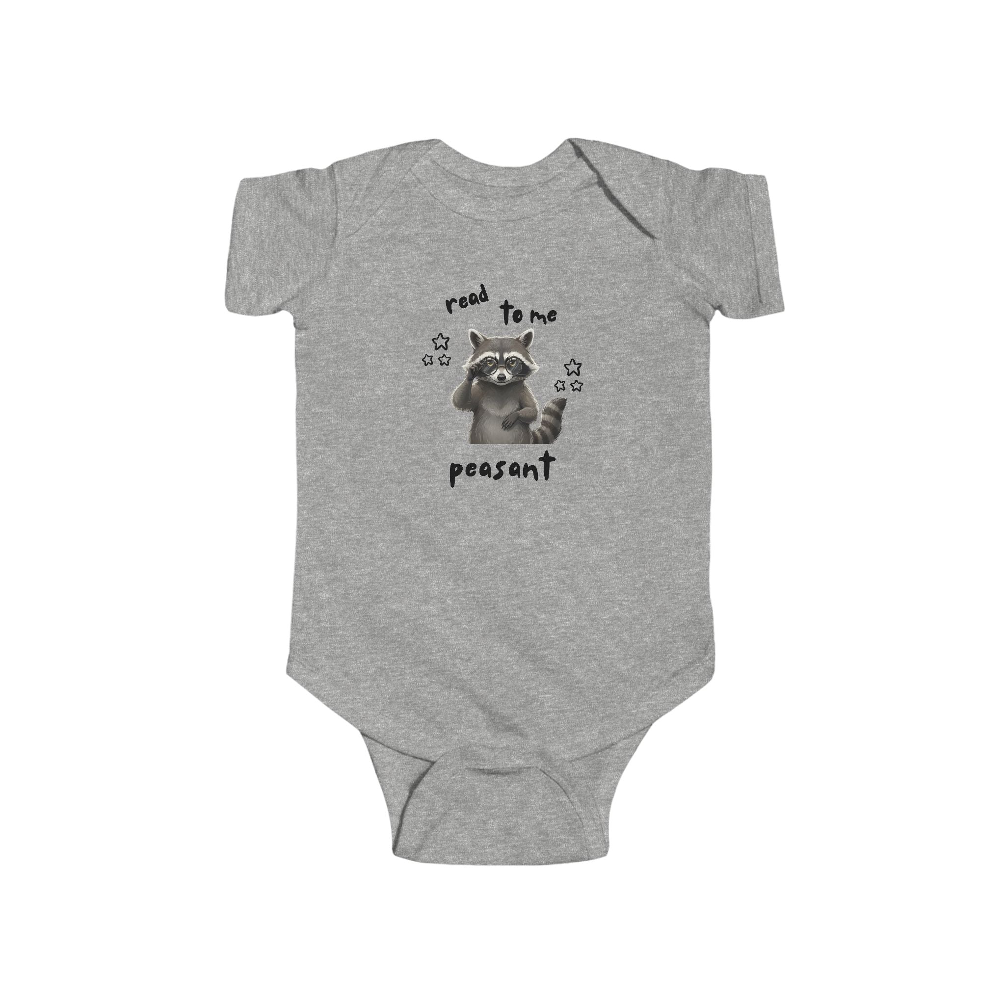 'Read to Me, Peasant' Raccoon Baby Bodysuit — Cute Funny Infant Onesie