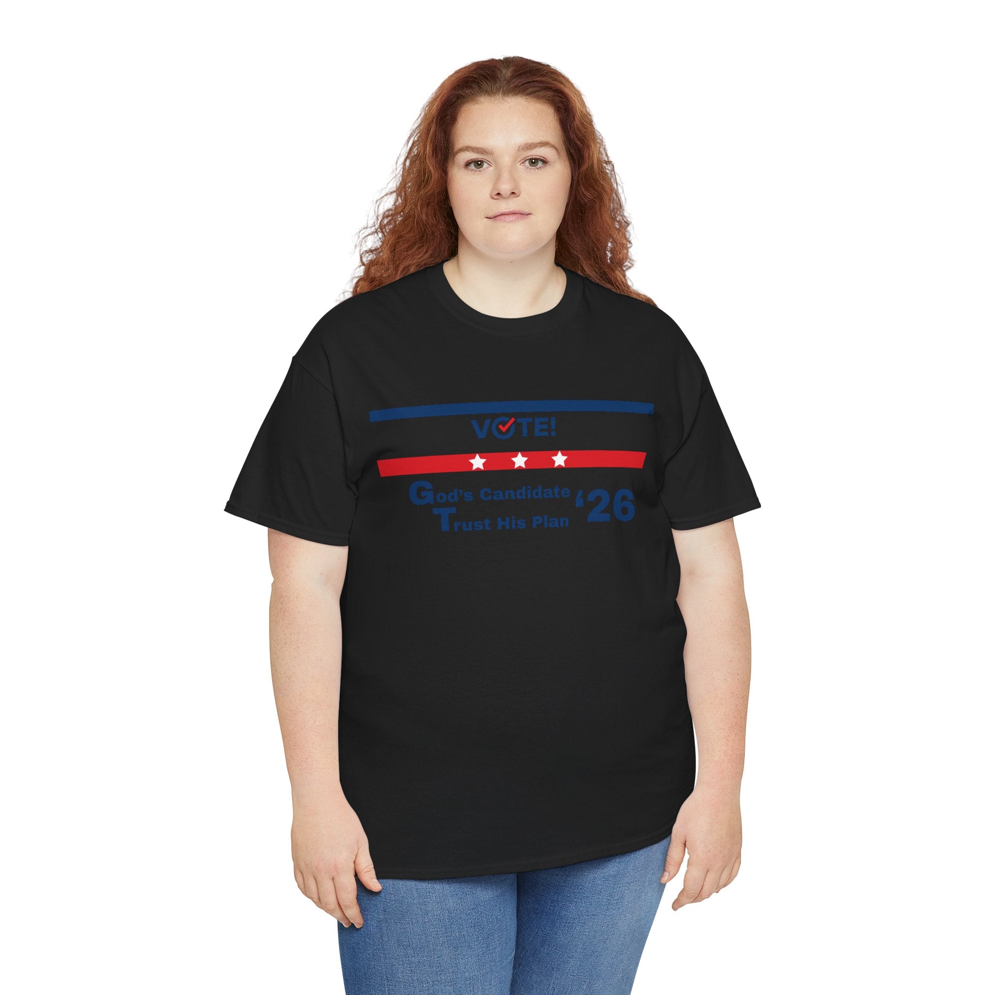 Political Vote '26 T‑Shirt — "God's Candidate Trust His Plan" Patriotic Tee