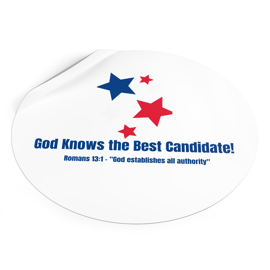 Vote! Gods Candidate Trust His Plan 2026 Round Sticker | Political Sticker