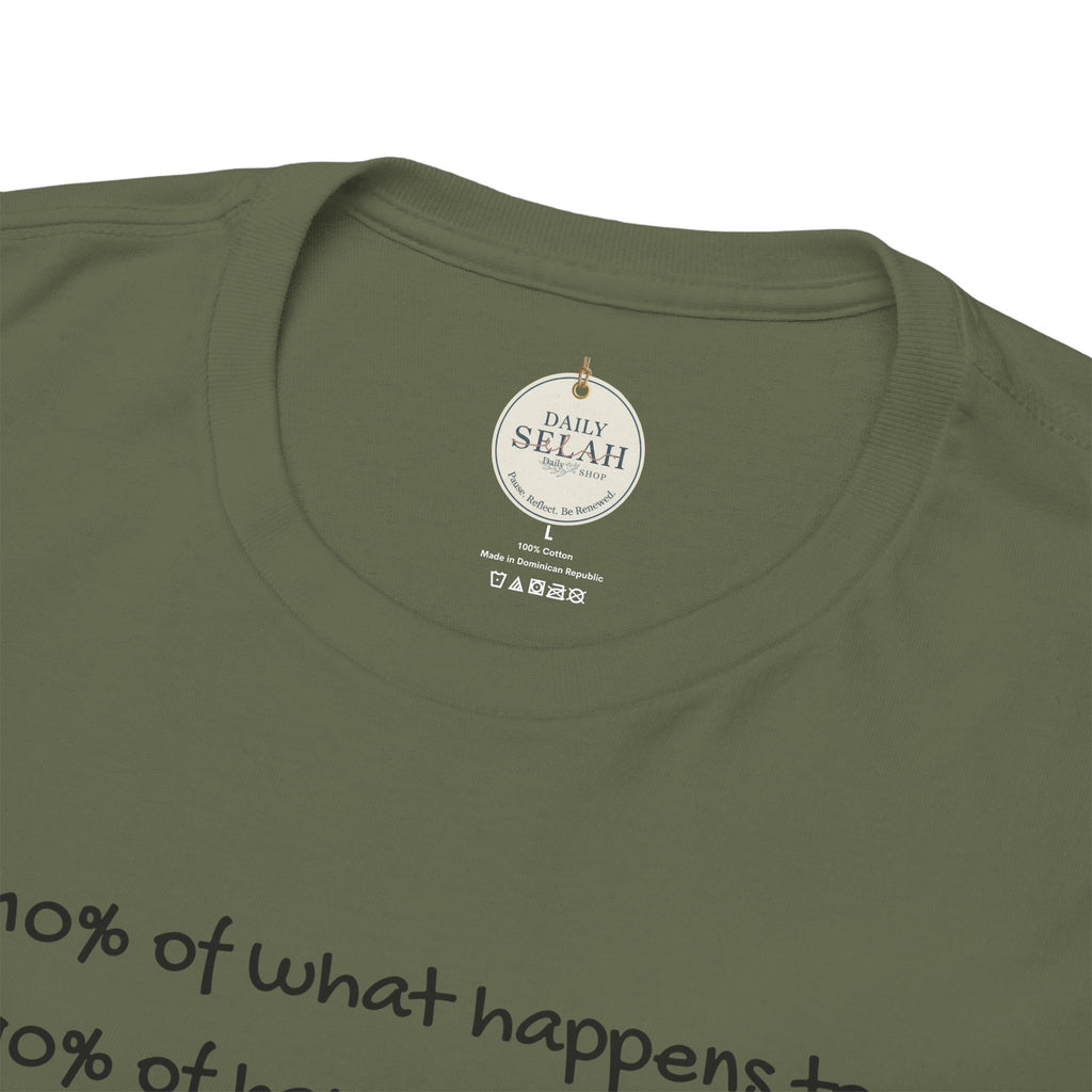 Bible Verse T‑Shirt – "Life is 10% of what happens to you" James 1:2-1 Inspirational Tee