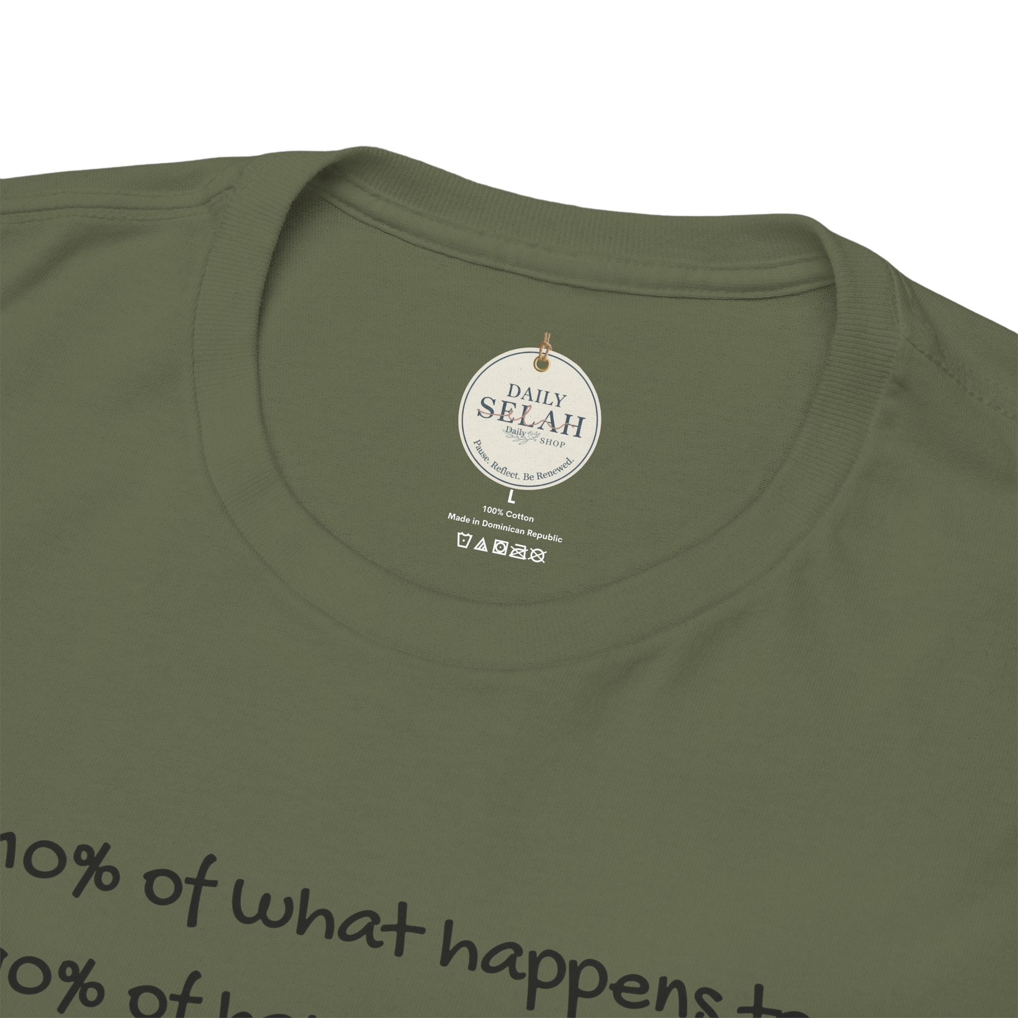 Bible Verse T‑Shirt – "Life is 10% of what happens to you" James 1:2-1 Inspirational Tee