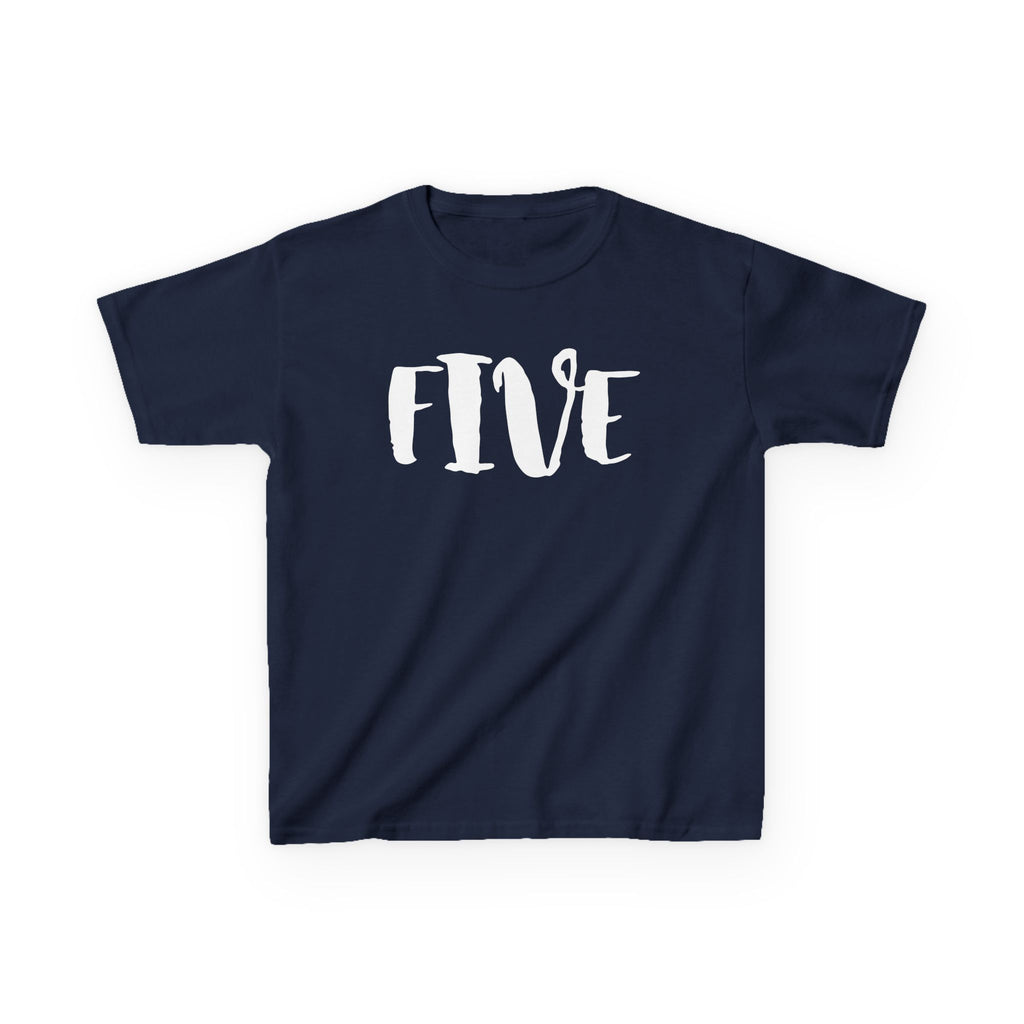 Kids "FIVE" Birthday T‑Shirt — Age 5 Party Tee