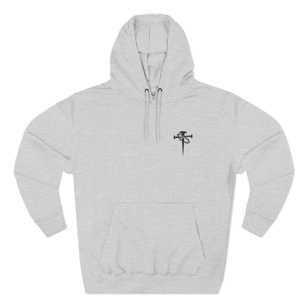 Embroidered Cross & Dagger with Thorn of Crowns — Minimal Christian Chest Graphic Logo Fleece Pullover