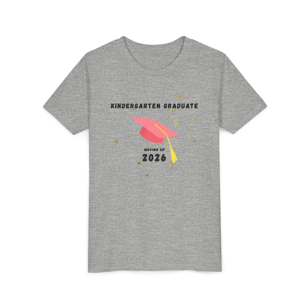 Kindergarten Graduate 2026 Youth Tee — Moving Up Graduation Cap Shirt