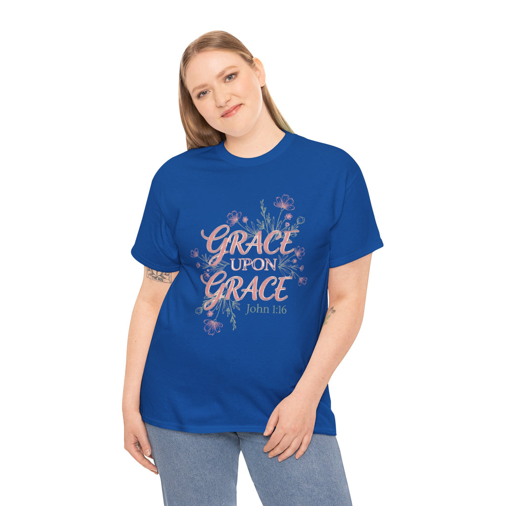 Grace Upon Grace Tee — John 1:16 Floral Christian T-Shirt