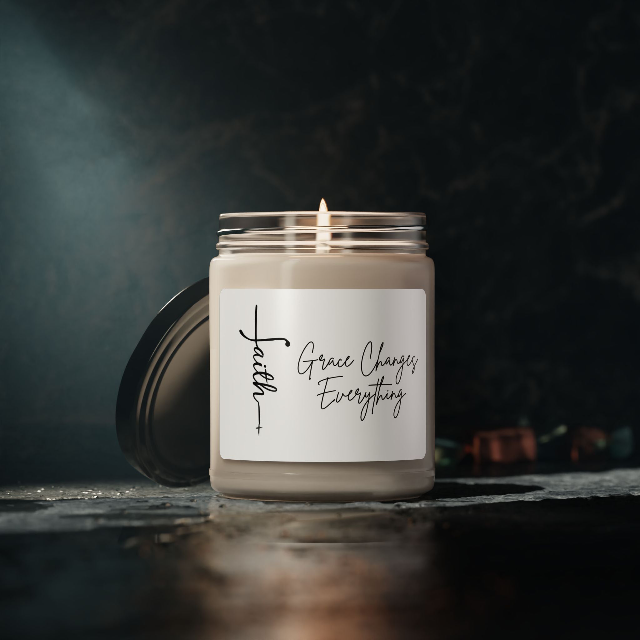 Faith Candle — "Grace Changes Everything" 9oz Scented Soy Candle