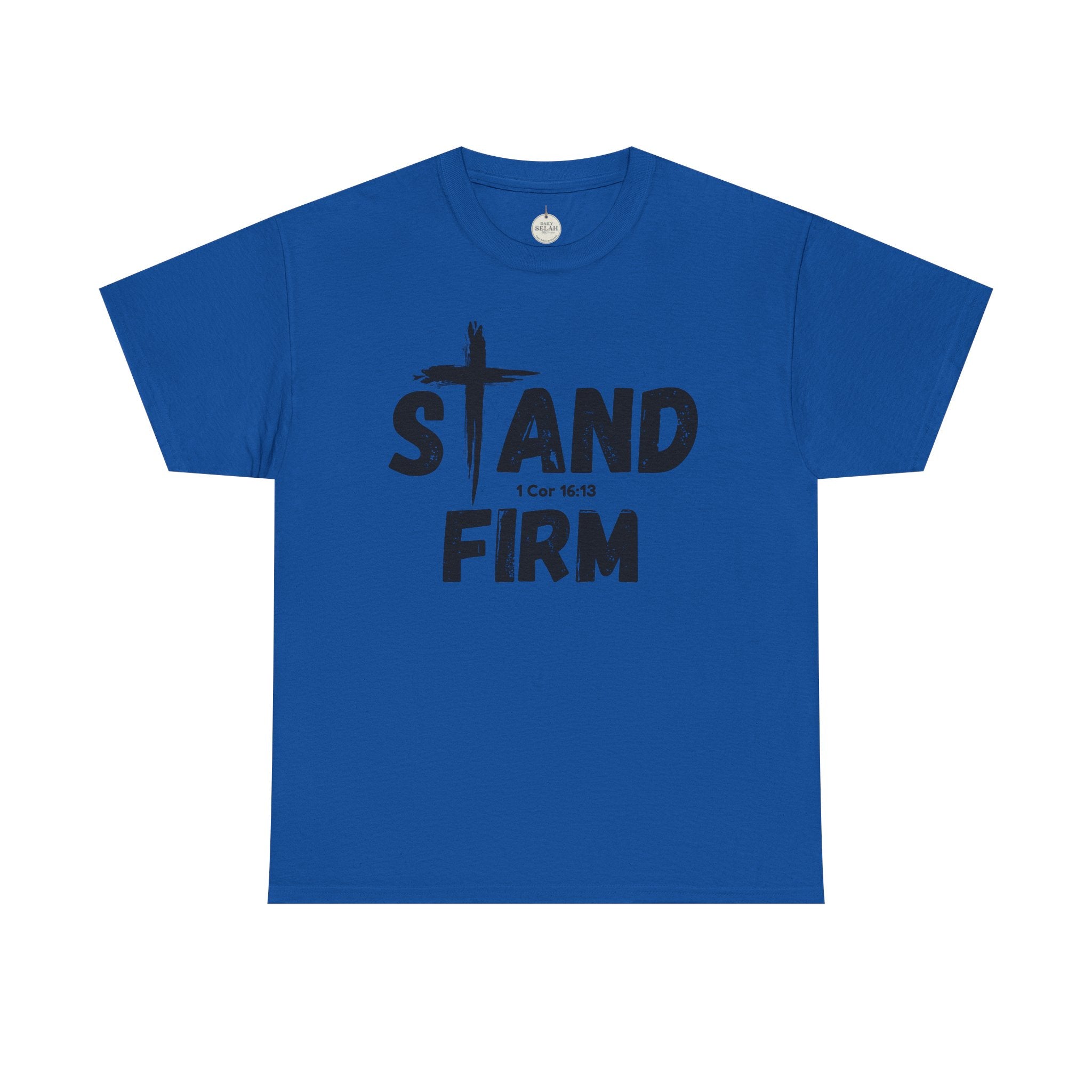 Stand Firm T-Shirt — Christian Faith Tee with Cross & 1 Cor 16:13 Inspirational Design