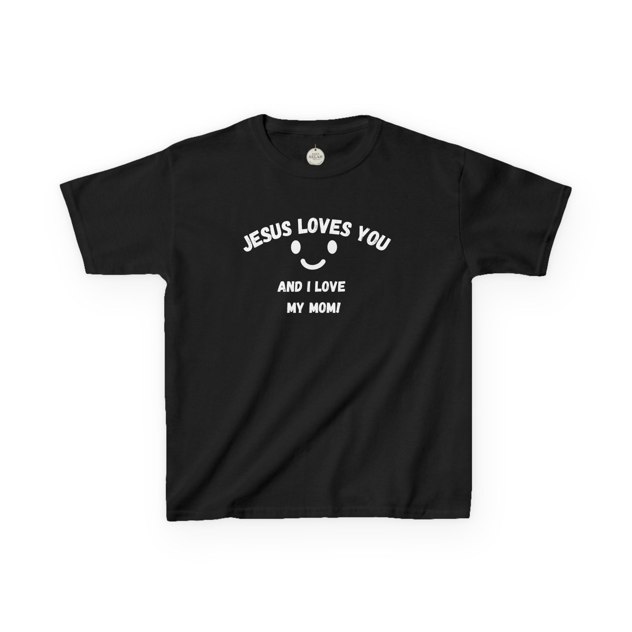 Kids T-Shirt — "Jesus Loves You" Smiley Flower Christian Tee