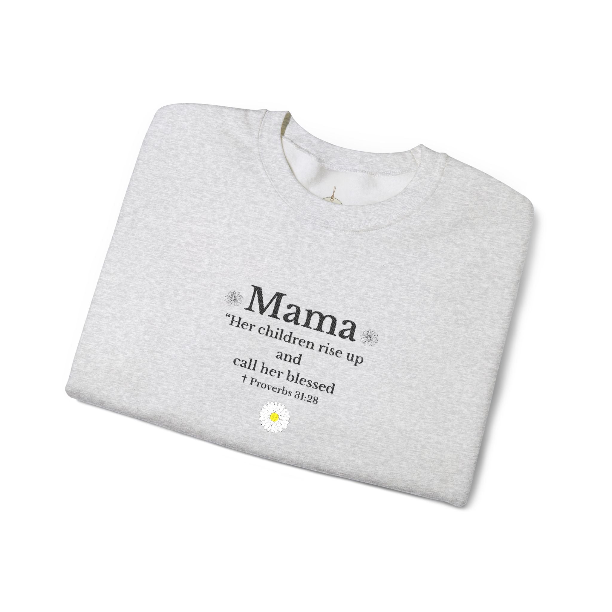 Mama Sunshine Crewneck Sweatshirt — "Mama the sunshine in my soul" Cozy Mom Gift - Embroidered