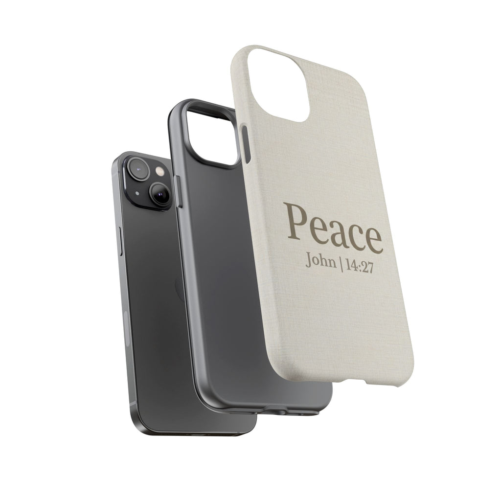 Peace (John 14:27) Phone Case — Minimalist Christian Scripture iPhone & Android Cover