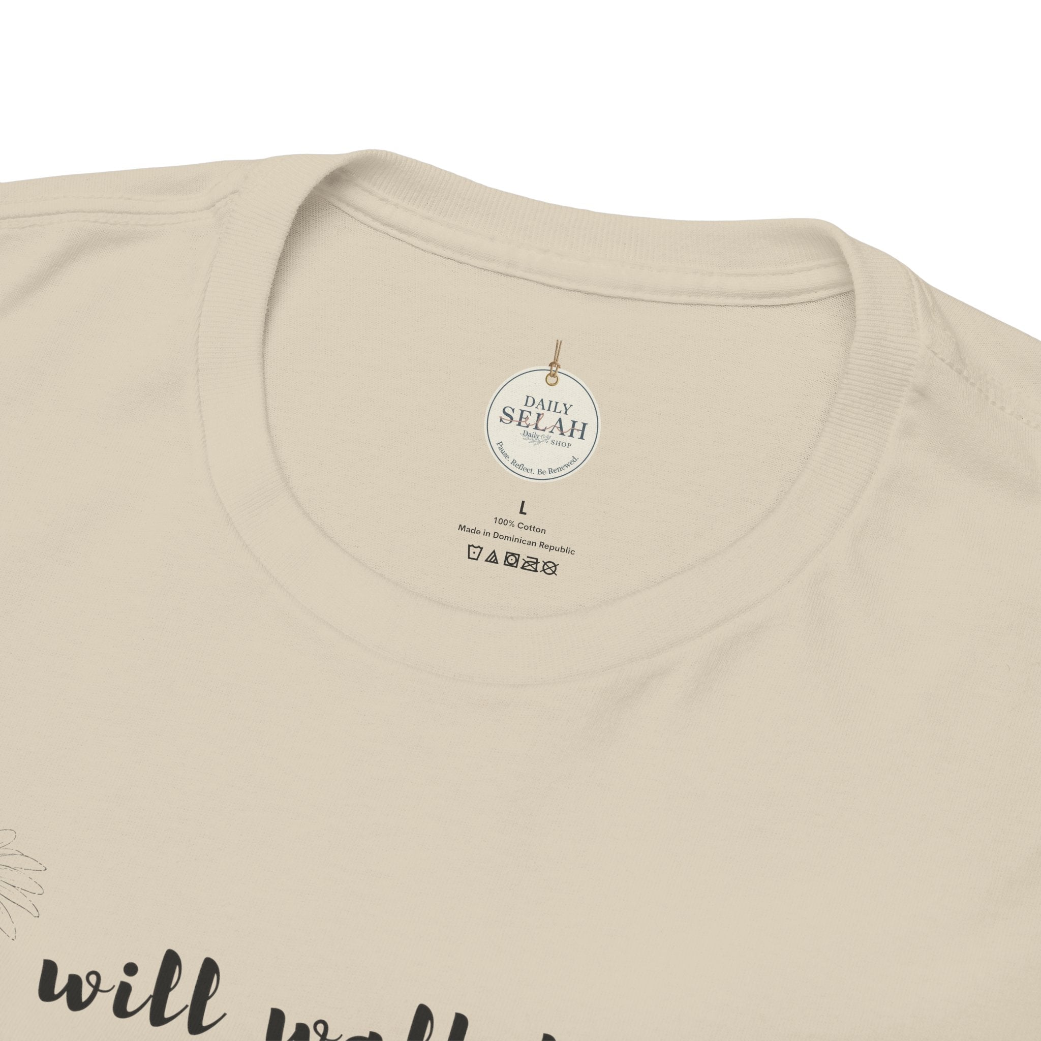 Faith Graphic Tee — "I Will Walk by Faith" Minimal Christian T-Shirt