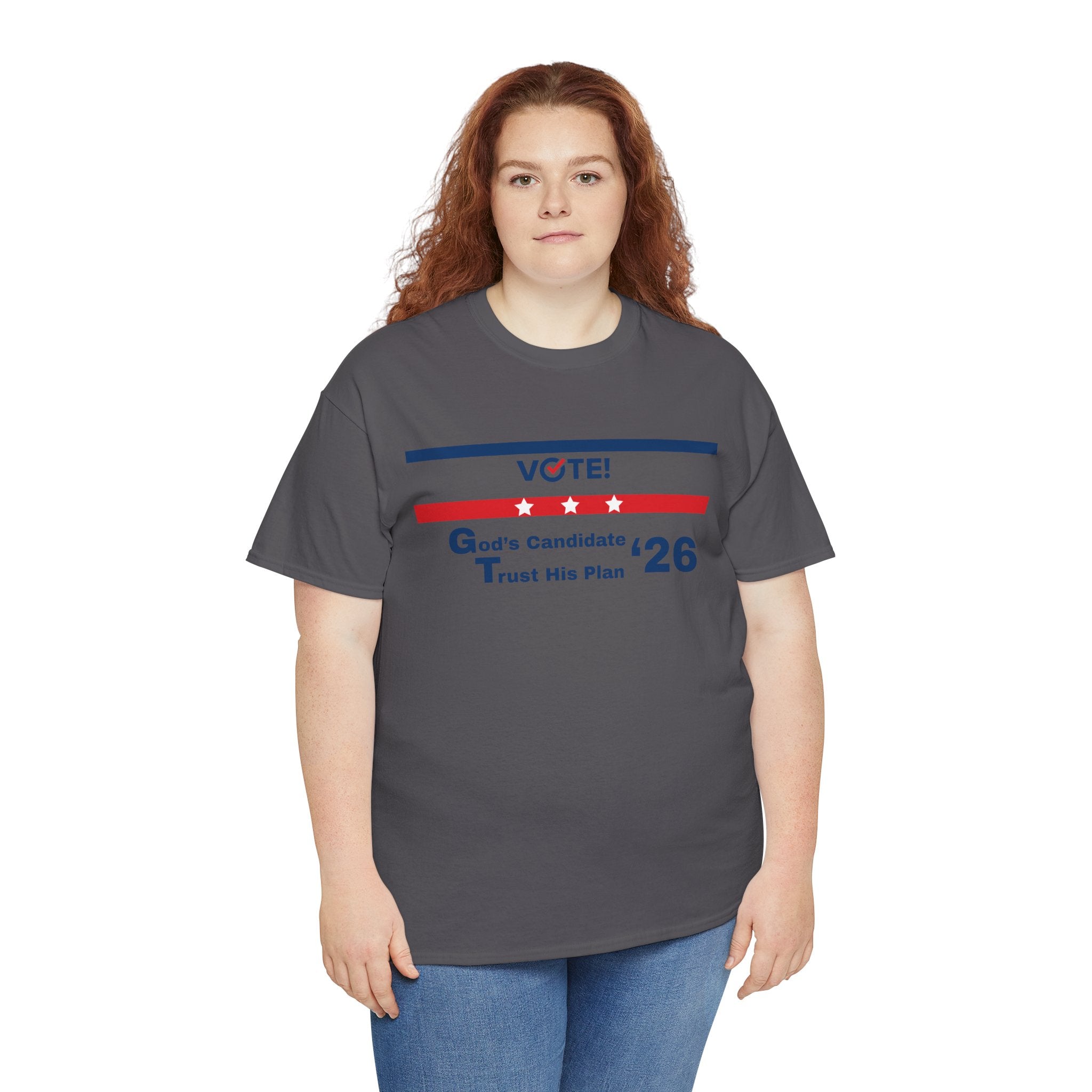 Political Vote '26 T‑Shirt — "God's Candidate Trust His Plan" Patriotic Tee