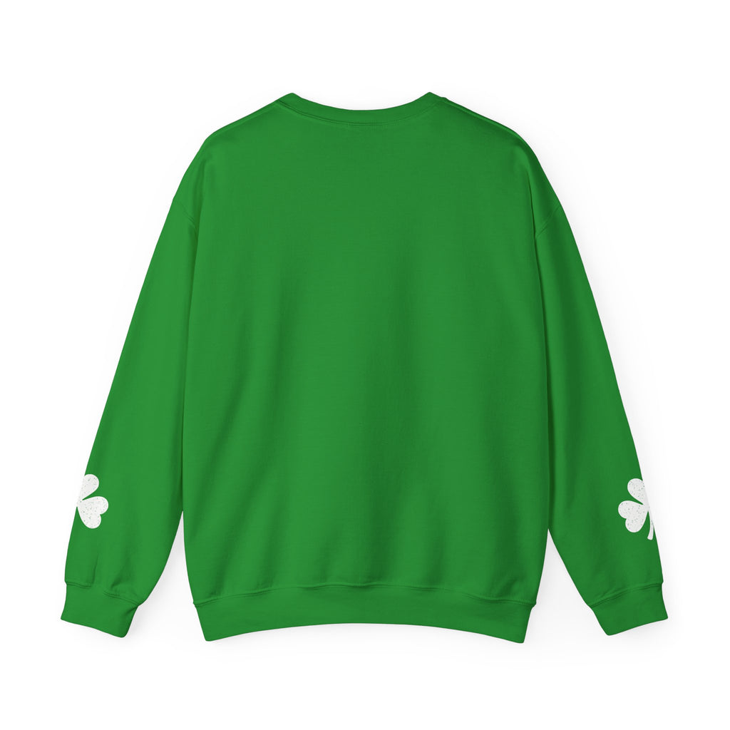Shamrock Crewneck Sweatshirt – Distressed Green Clover St. Patrick’s Day Pullover