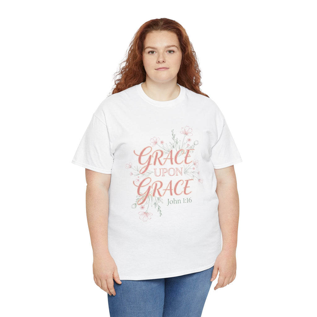 Grace Upon Grace Tee — John 1:16 Floral Christian T-Shirt