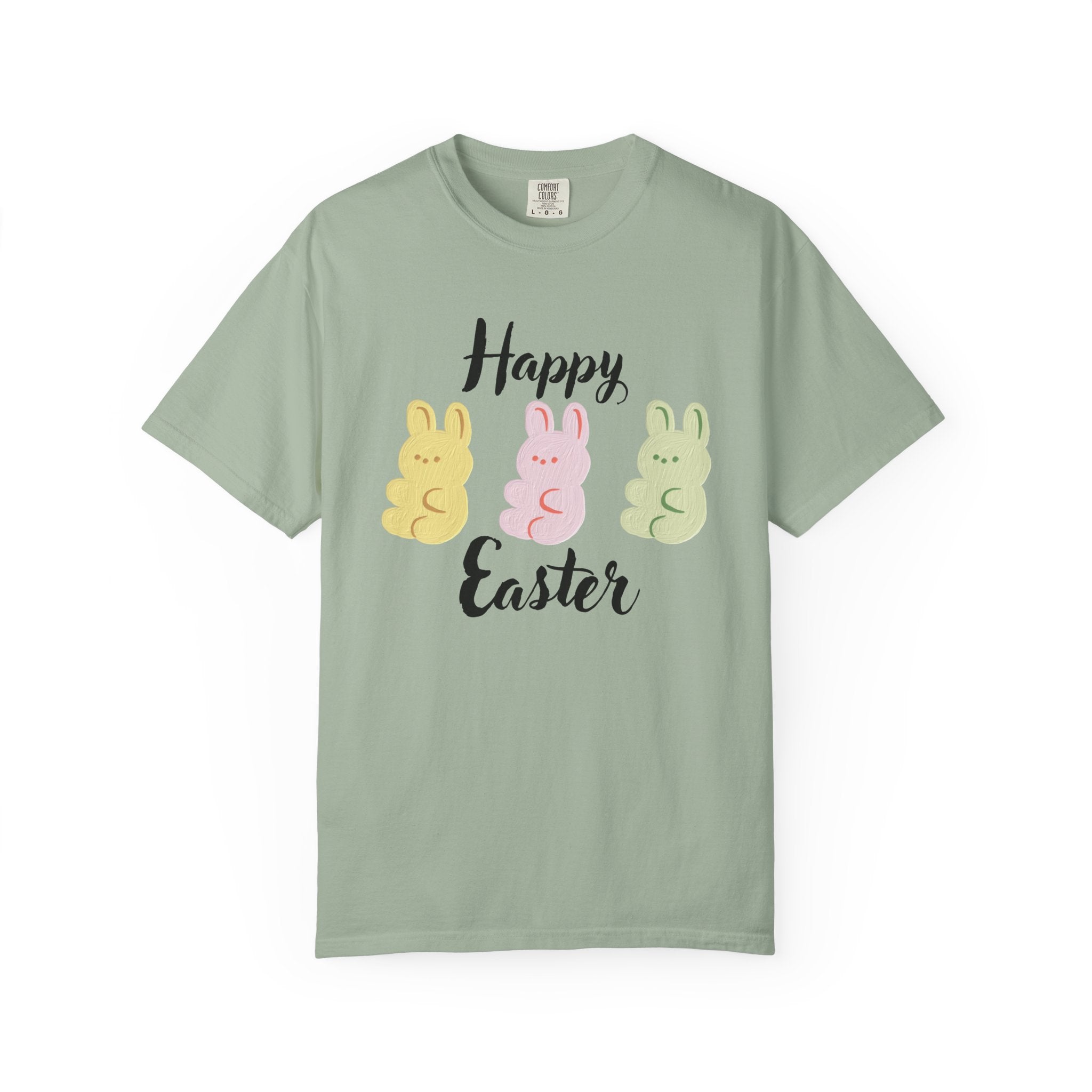 Happy Easter T-Shirt — 3 Pastel Bunny Peeps Spring Holiday Tee