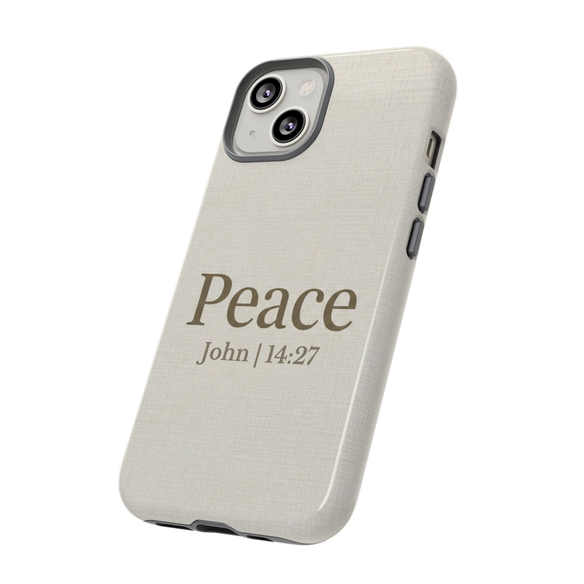 Peace (John 14:27) Phone Case — Minimalist Christian Scripture iPhone & Android Cover