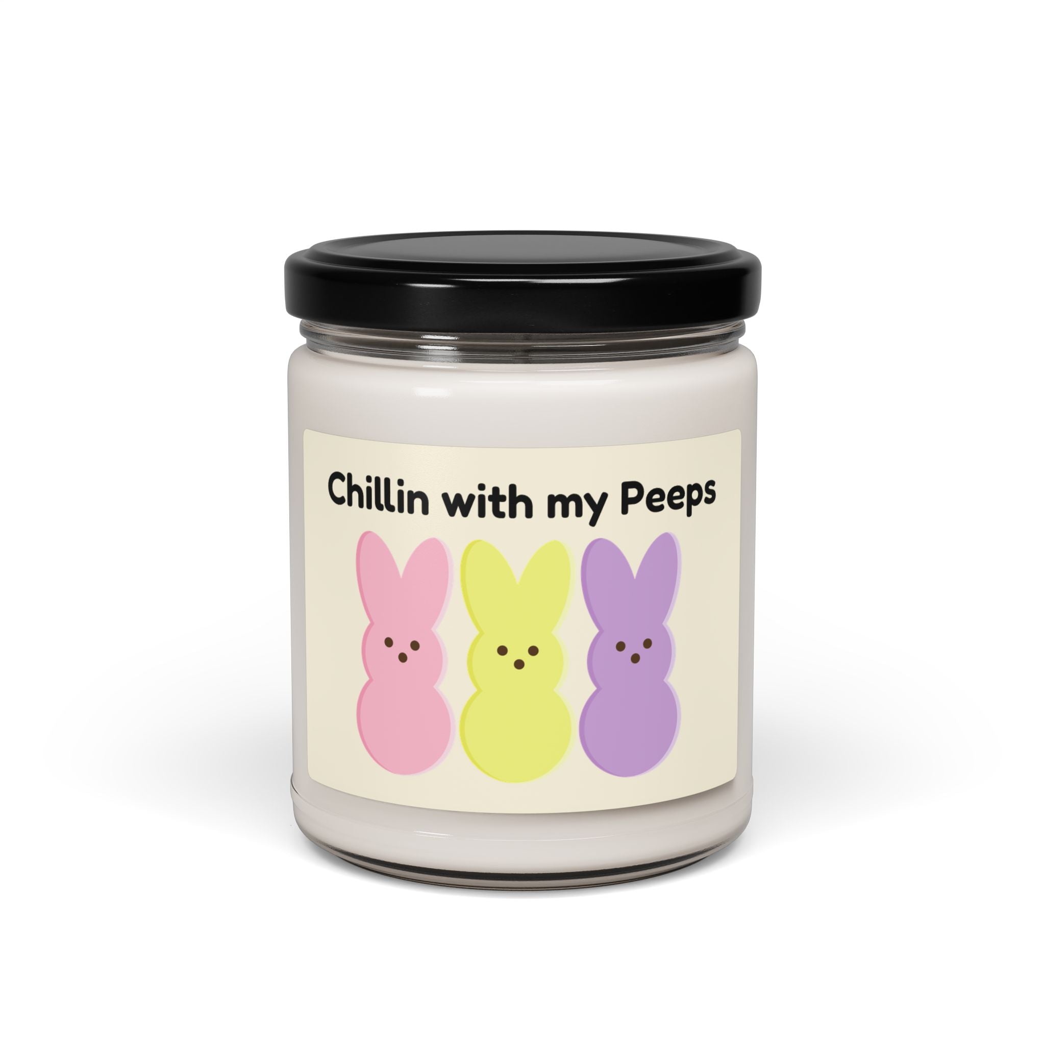 Easter Peeps Soy Candle — "Chillin with My Peeps" 9oz Scented Jar
