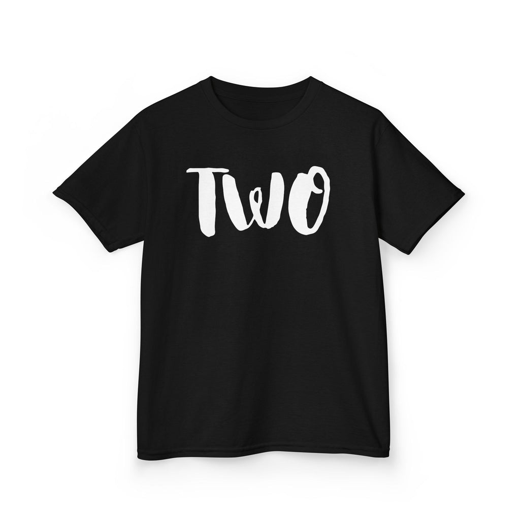 'Two' Kids T‑Shirt – Birthday Toddler Number Shirt for 2-Year-Olds