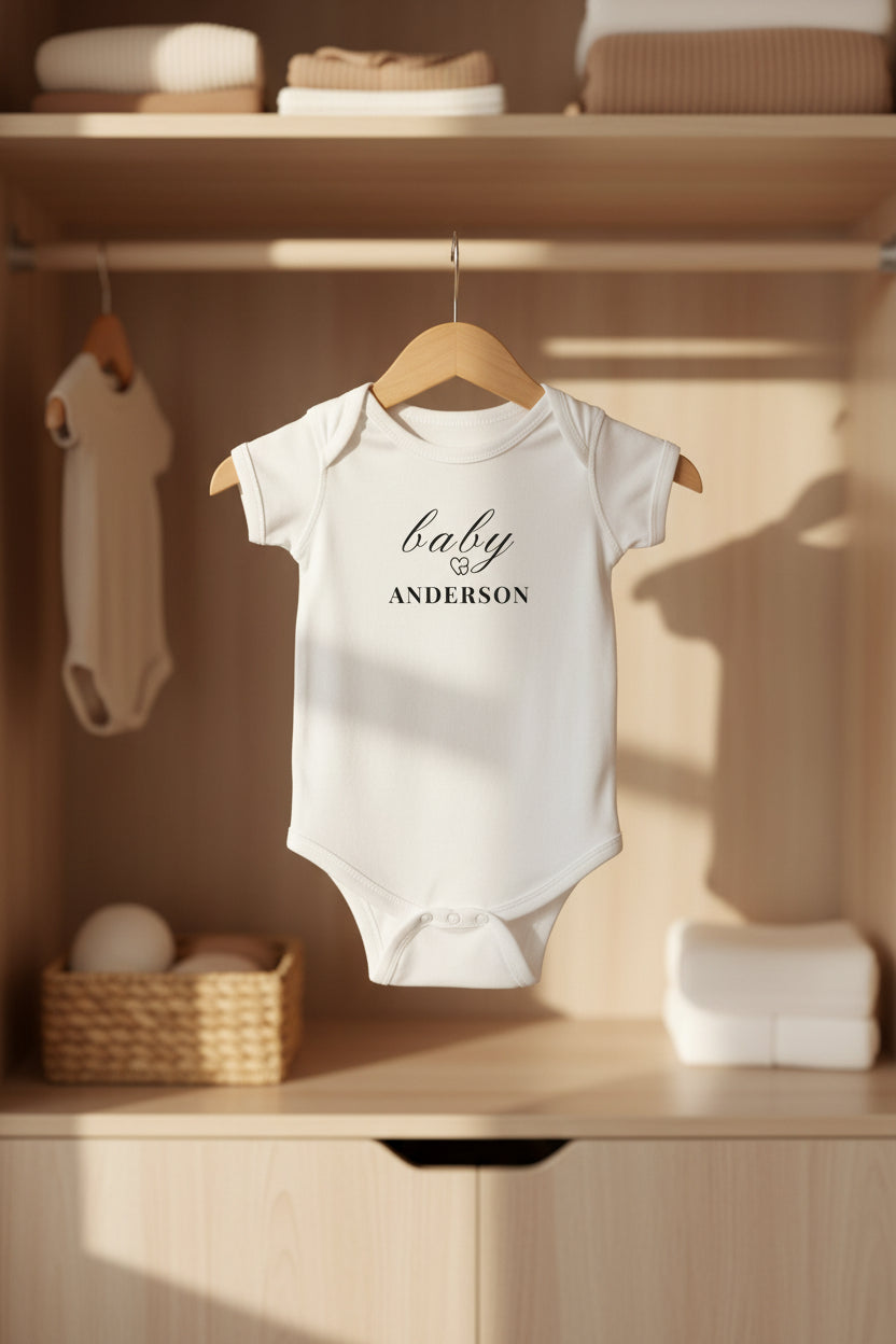 Personalized 'baby & NAME' Infant Bodysuit — Custom Name Baby Onesie