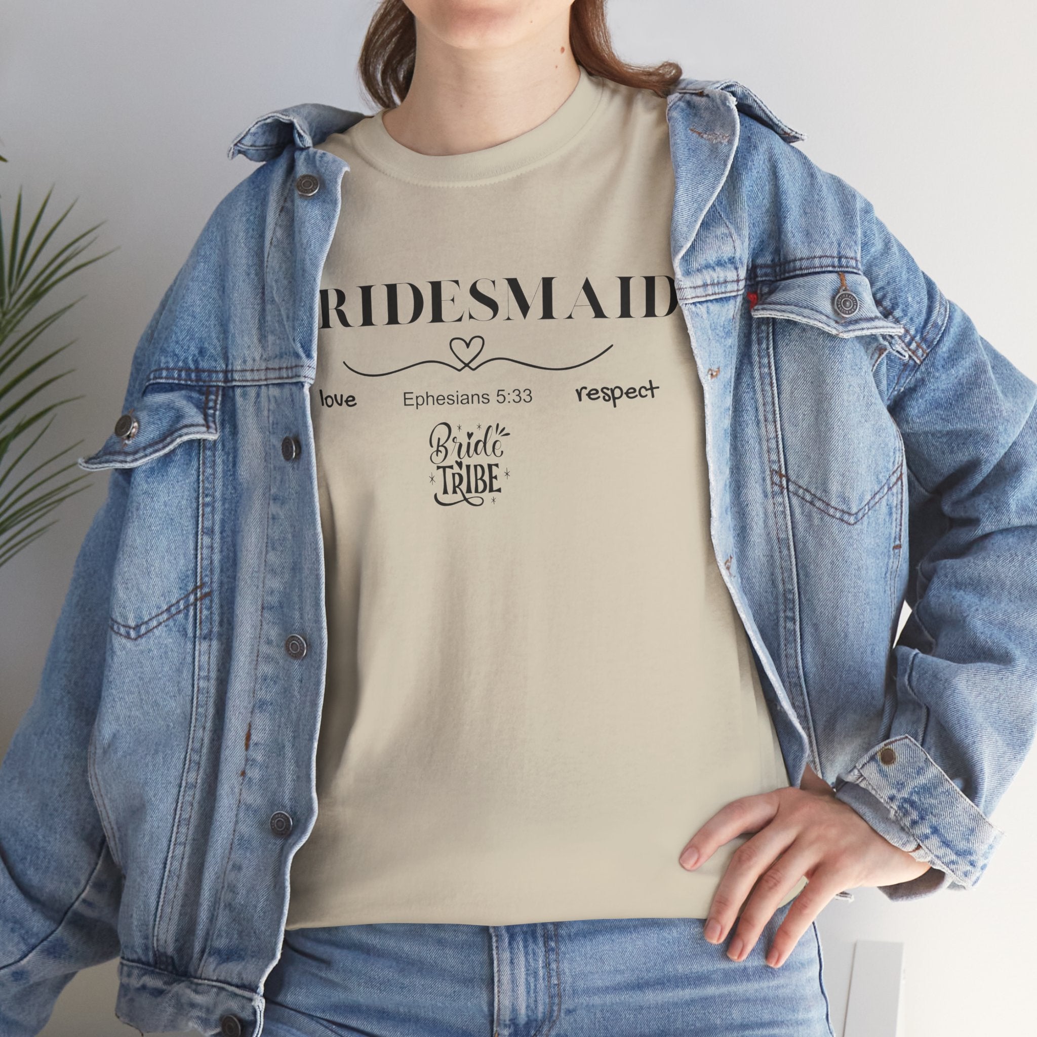 Bridesmaid T-Shirt — Elegant Script Bridal Party Tee (‘Bridesmaid’ with Heart) - Christian