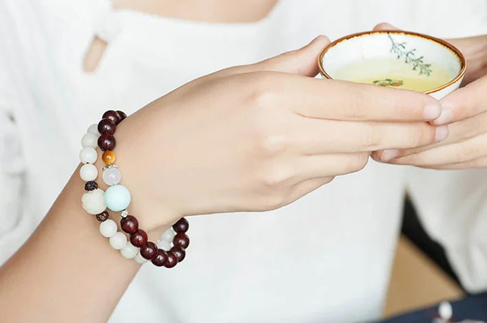 Natural White Jade Bodhi Bead Bracelet for Women