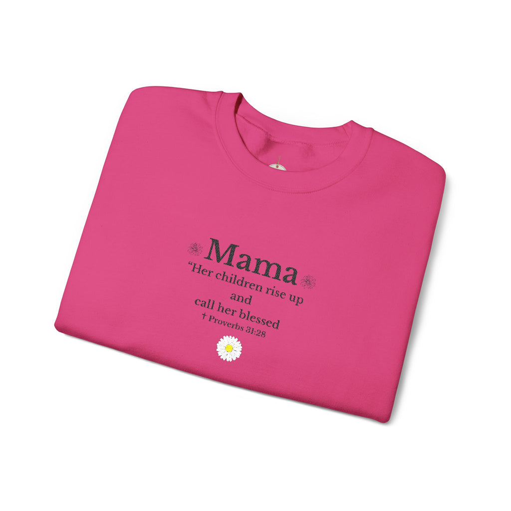 Mama Sunshine Crewneck Sweatshirt — "Mama the sunshine in my soul" Cozy Mom Gift - Embroidered