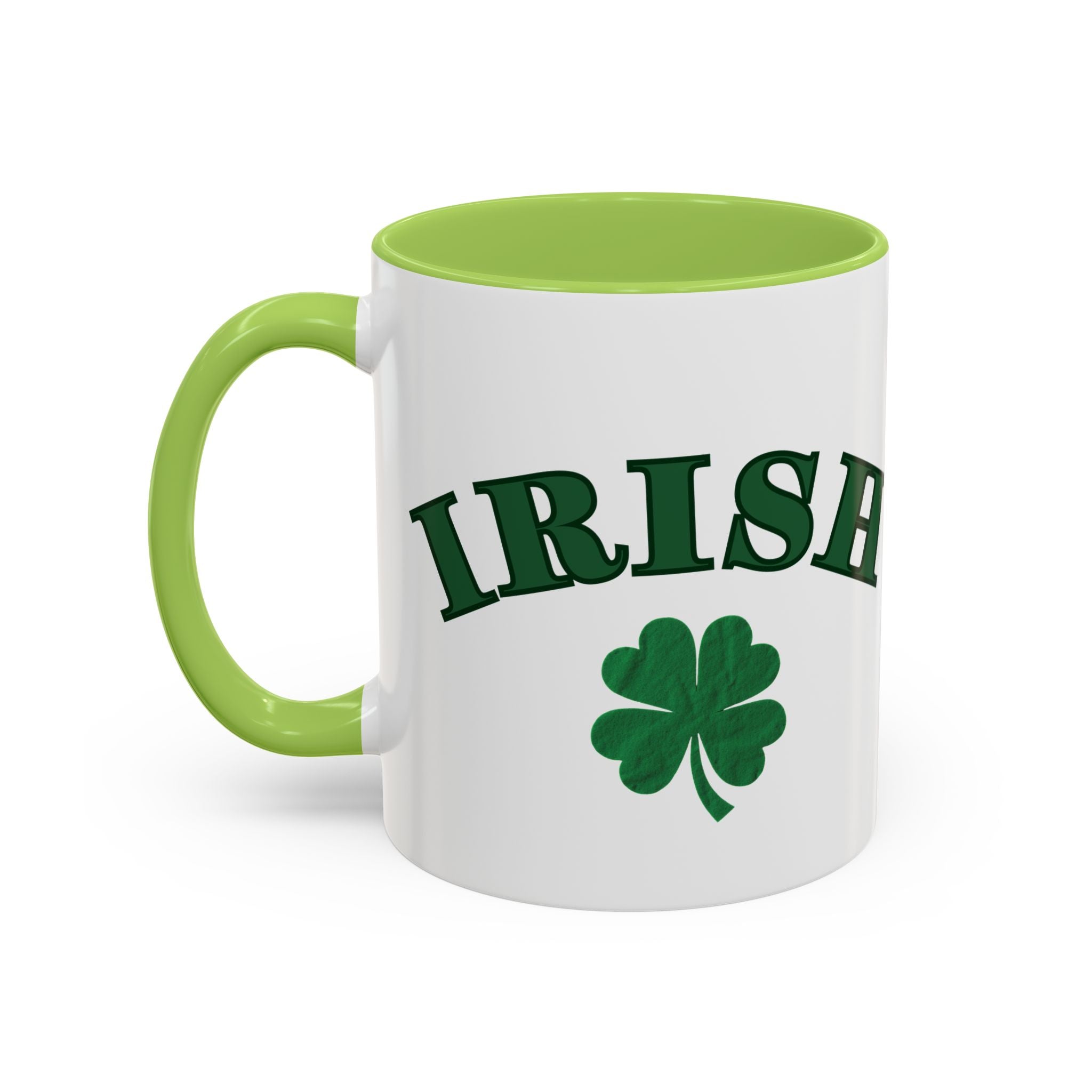 St. Patrick's Day Shamrock Accent Coffee Mug – Lucky Irish Green 11/15oz