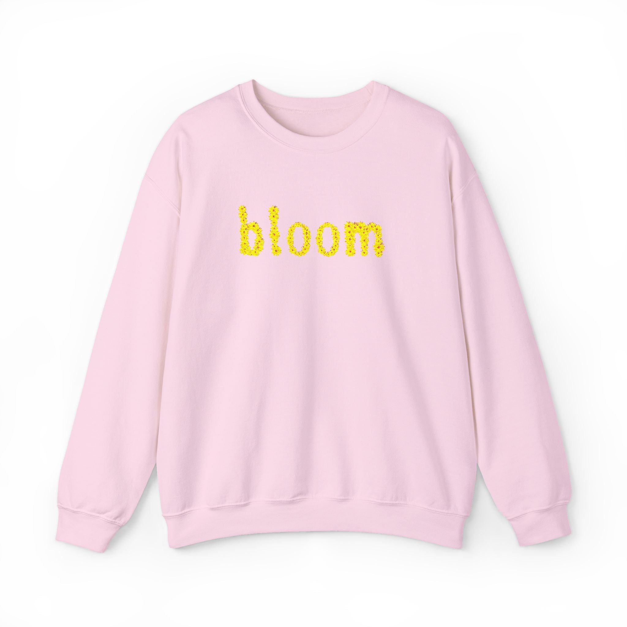Embroidered Bloom Floral Crewneck Sweatshirt — Yellow Daisy “bloom” Design