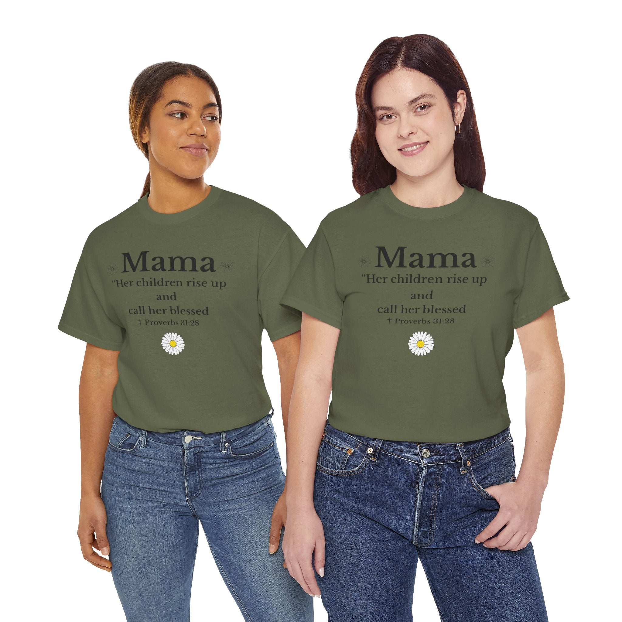 Mama Proverbs 31:28 T‑Shirt — 'Her children rise up and call her blessed' Floral Mom Tee - Mother's Day Gift