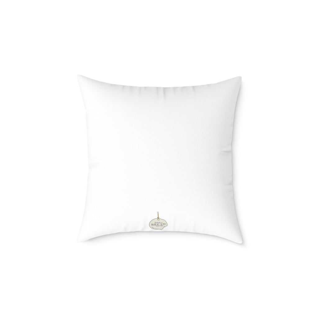 Pause Square Pillow – Minimalist Faith Inspired Neutral Canvas Throw Pillow with 'Pause' Typography
